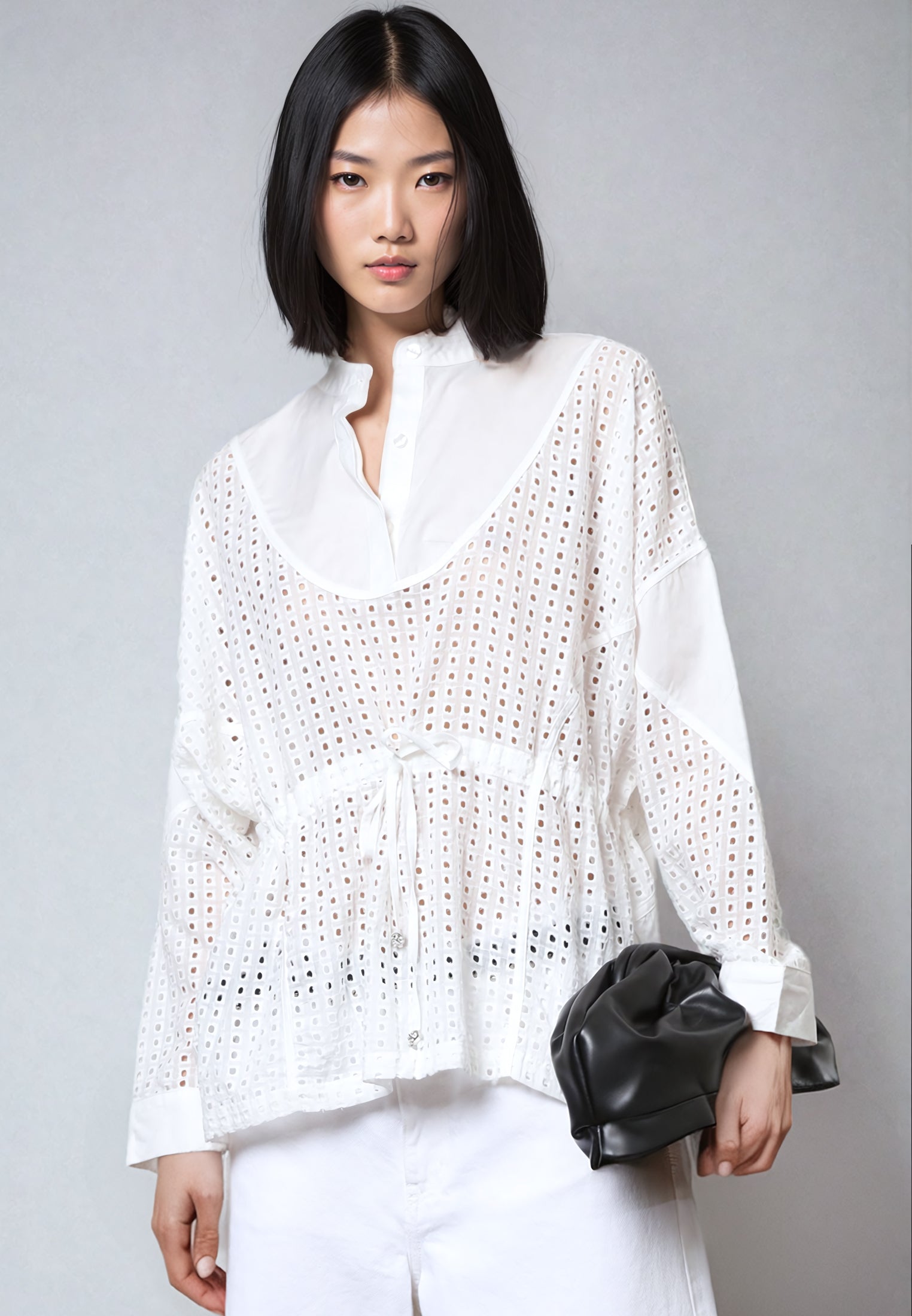 ONYX TOP WHITE BRODERIE