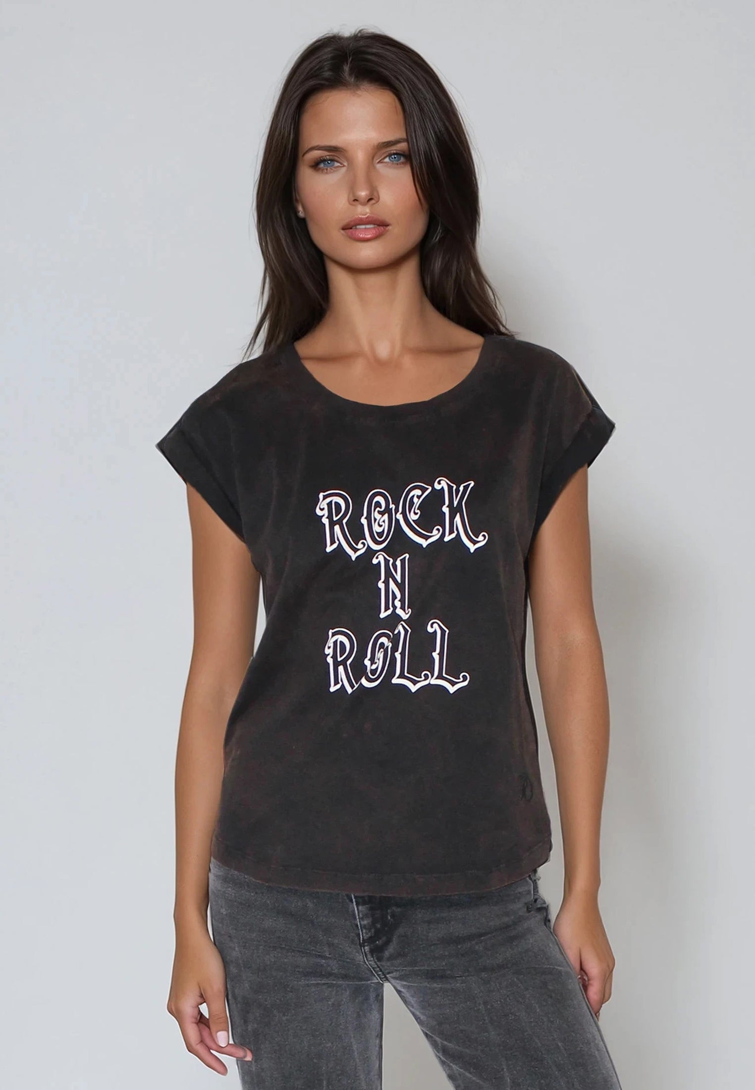 ROLLED CAP SLEEVE CHOCOLATE RUST