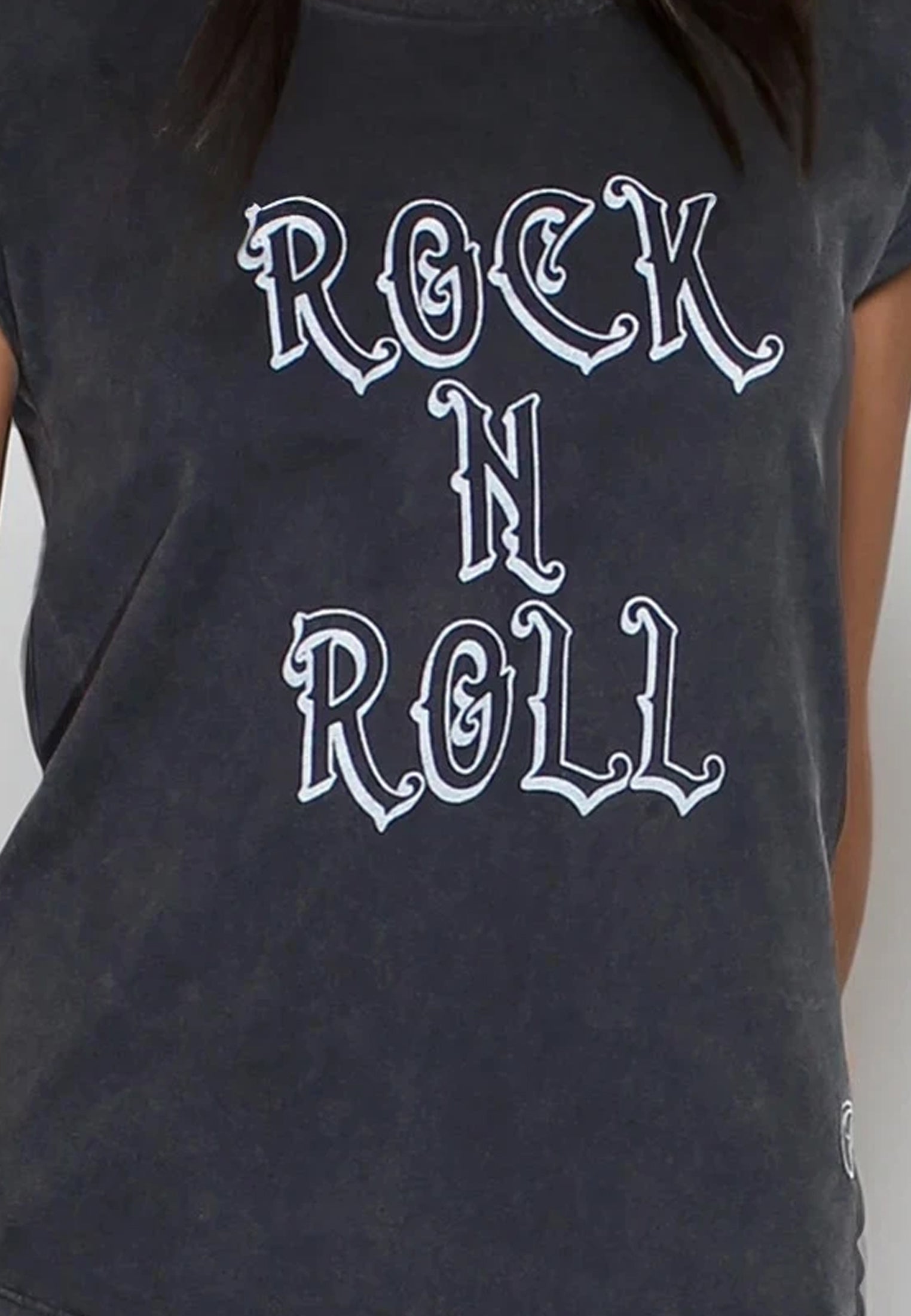 SPLIT SHOULDER T-SHIRT VINTAGE BLACK