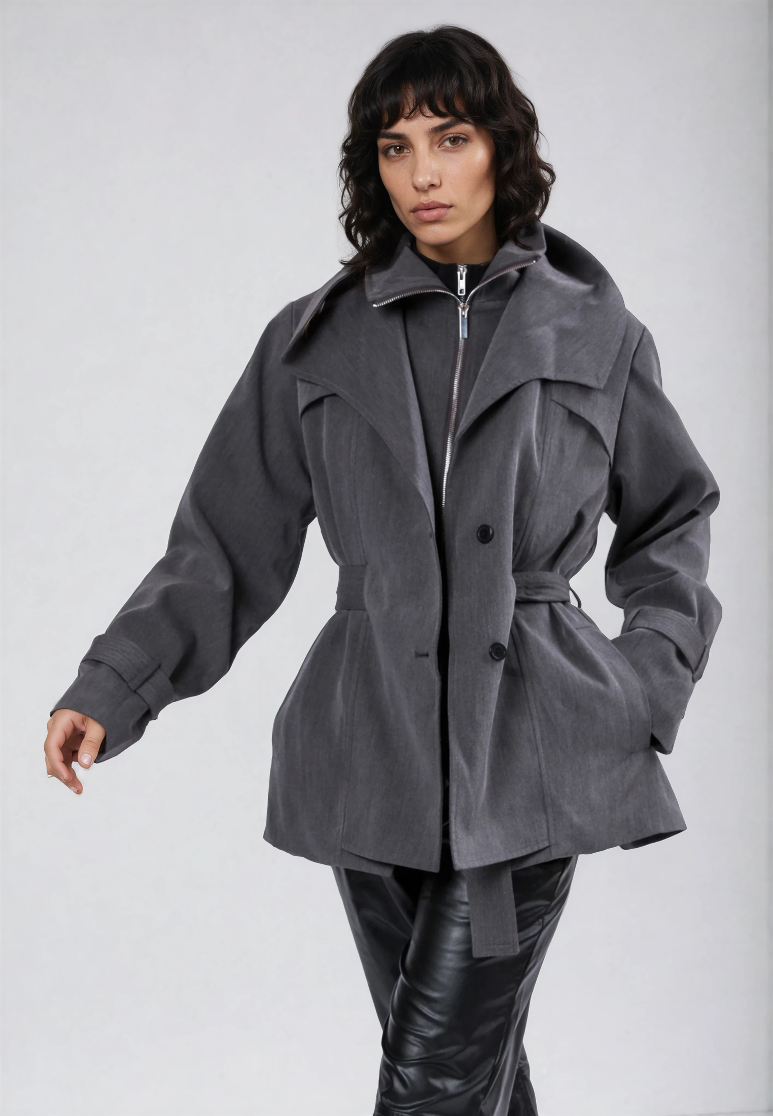 RHODIUM TRENCHCOAT CHARCOAL