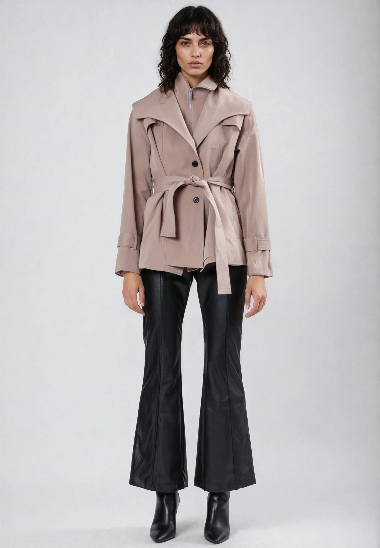 RHODIUM TAUPE TRENCHCOAT