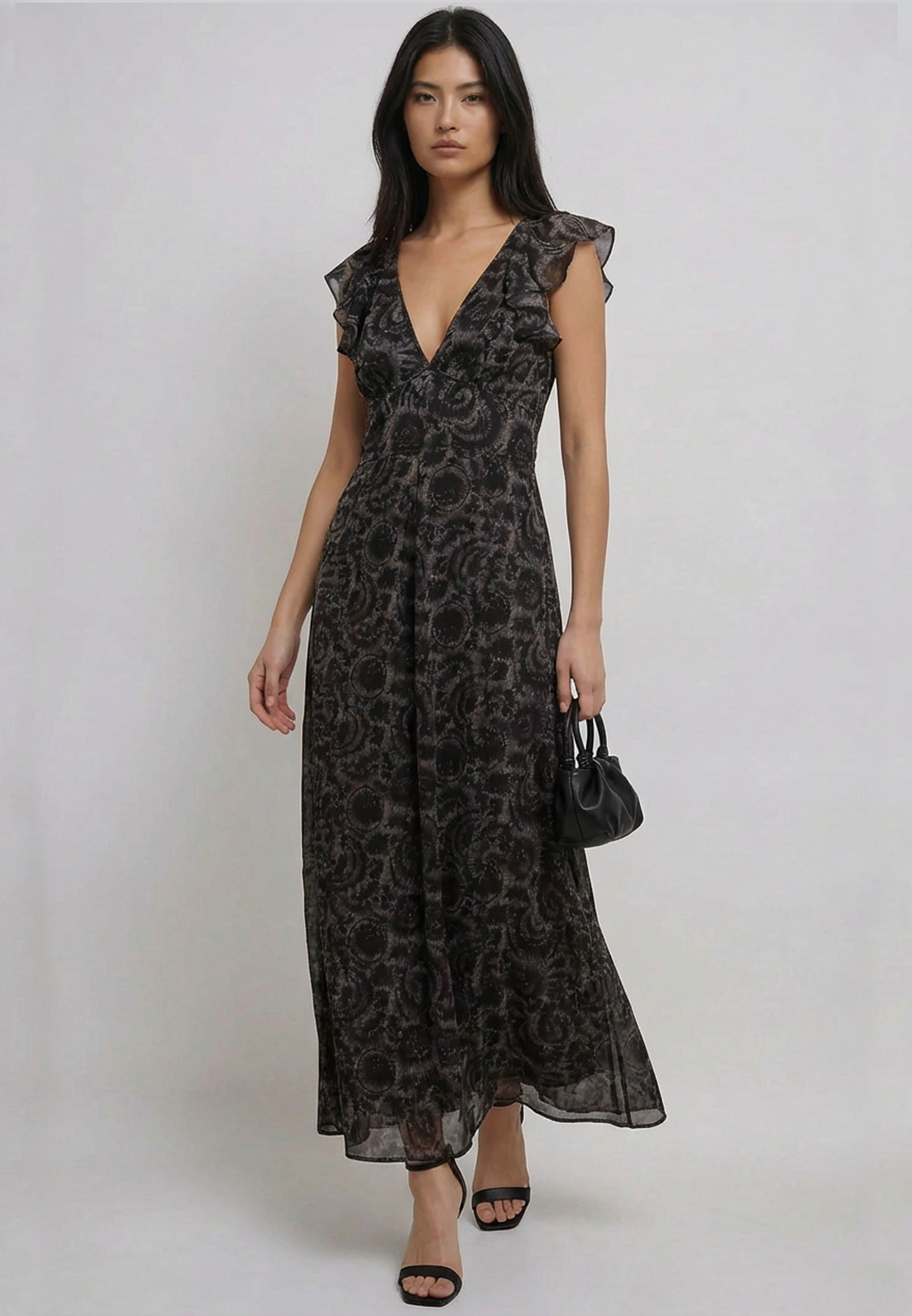 BELLA DRESS PRIMAL DARK FLORAL PRINT