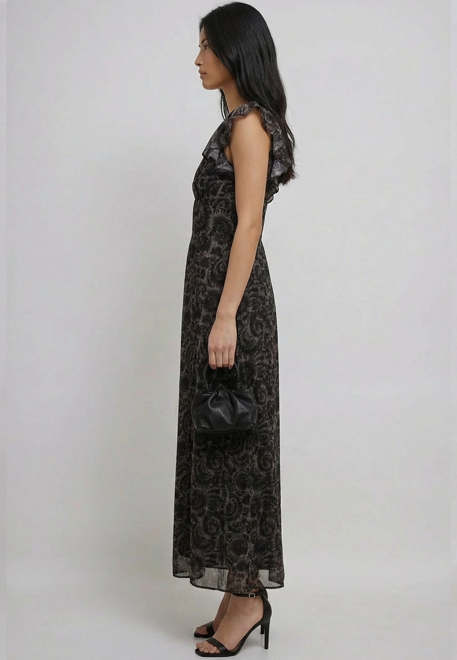 BELLA DRESS PRIMAL DARK FLORAL PRINT