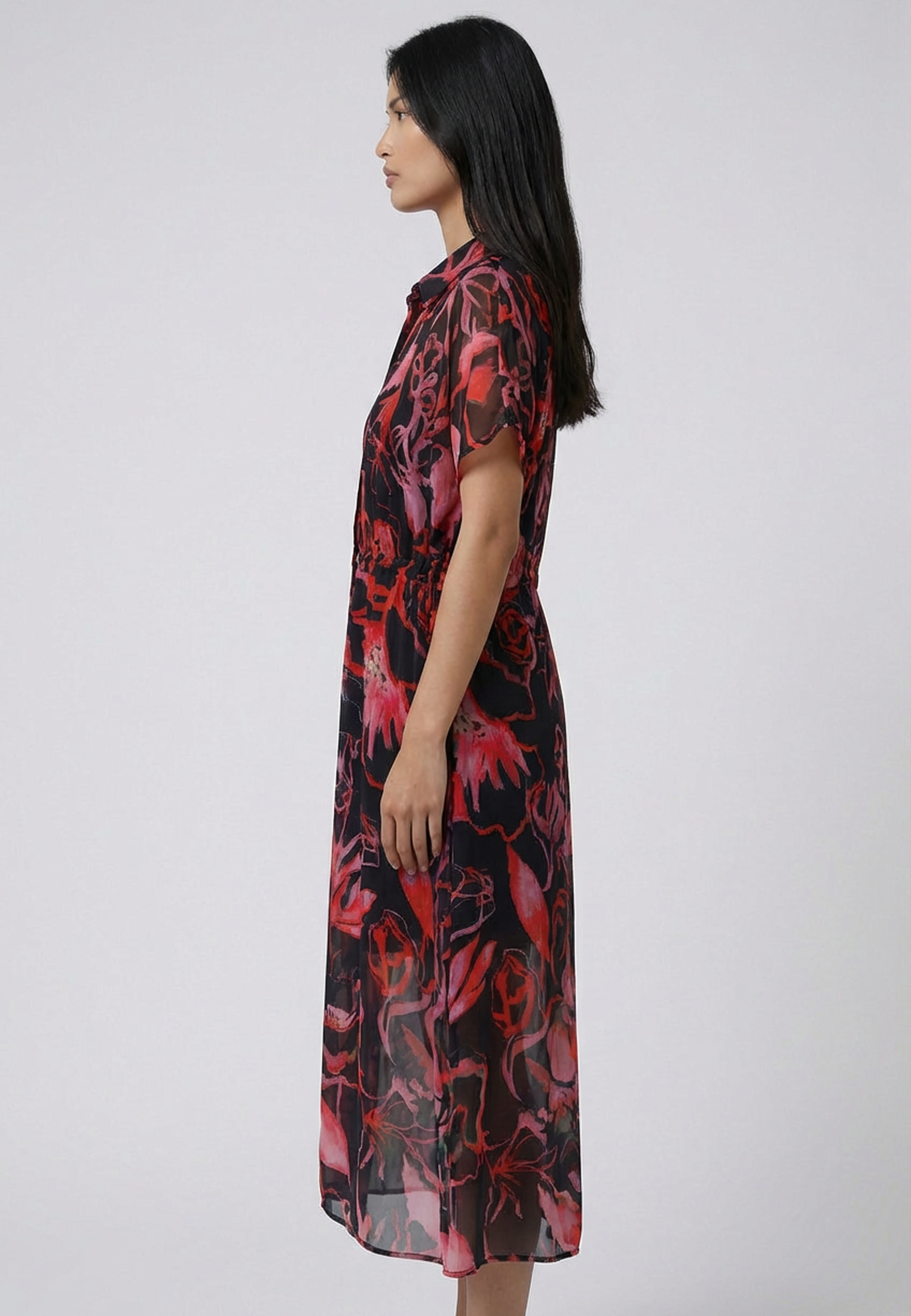 NOBLE SHIRTDRESS RISE POPPY RED