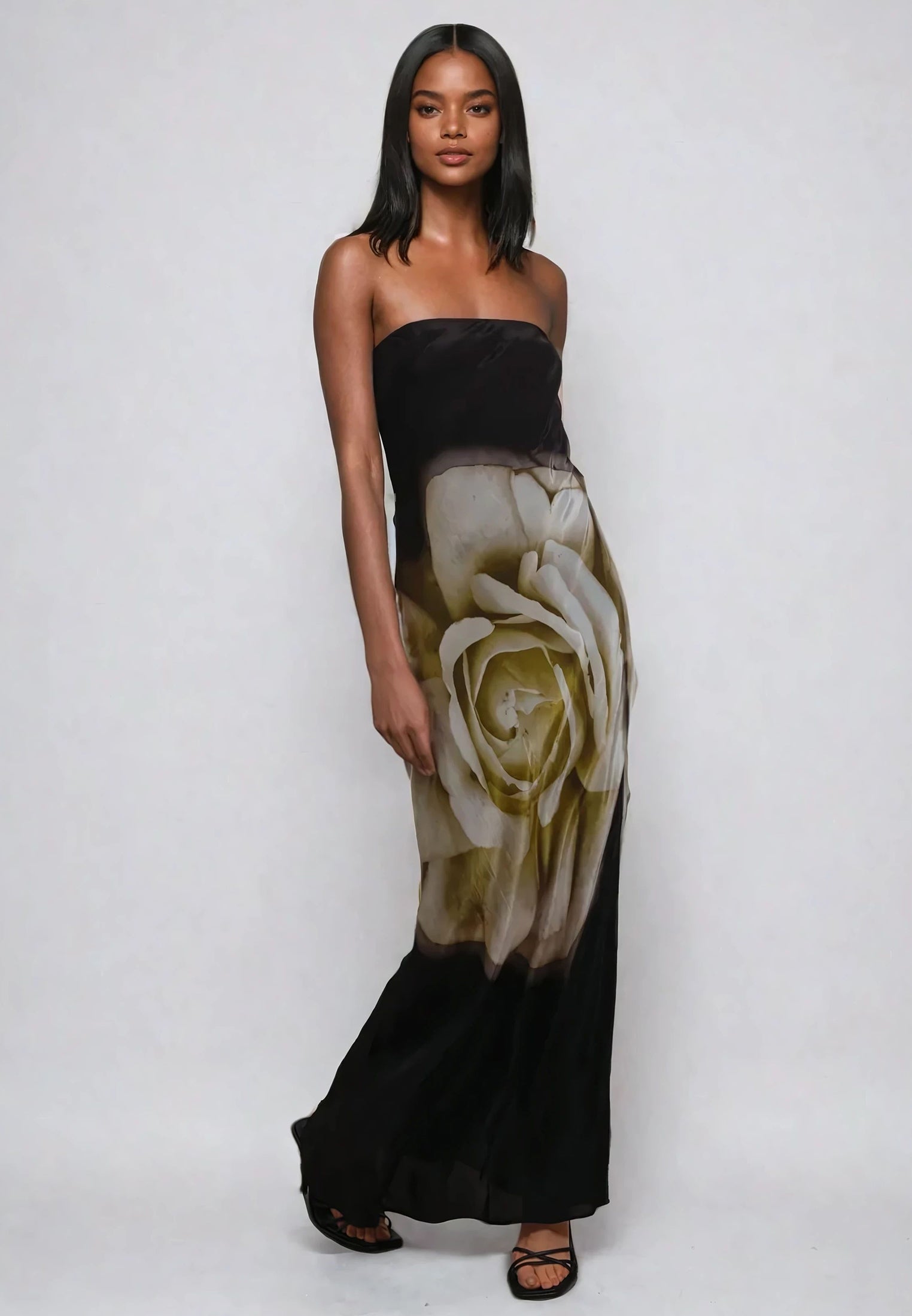 COCO MAXI DRESS SEPIA GREEN