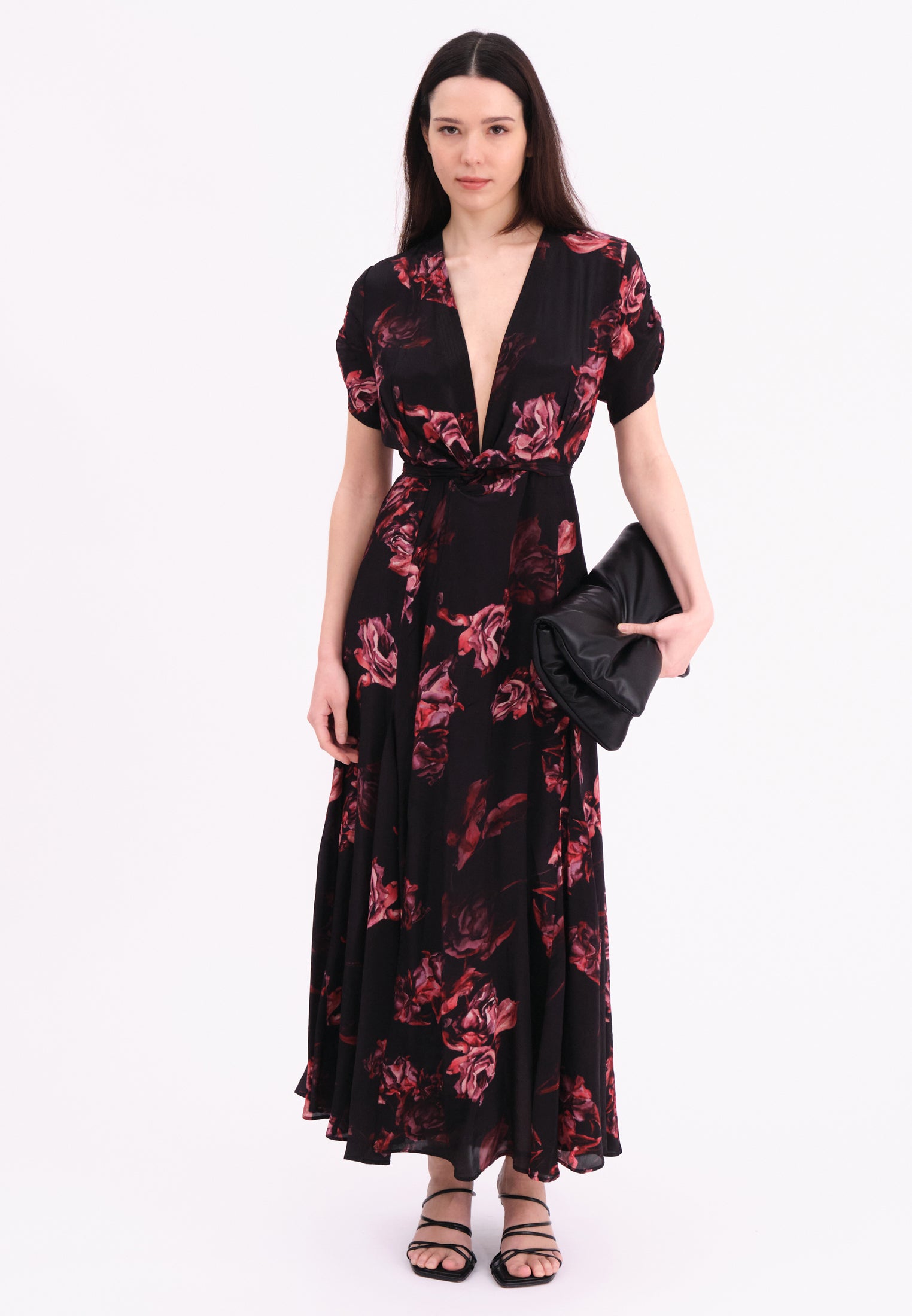 FADE WRAP DRESS RED