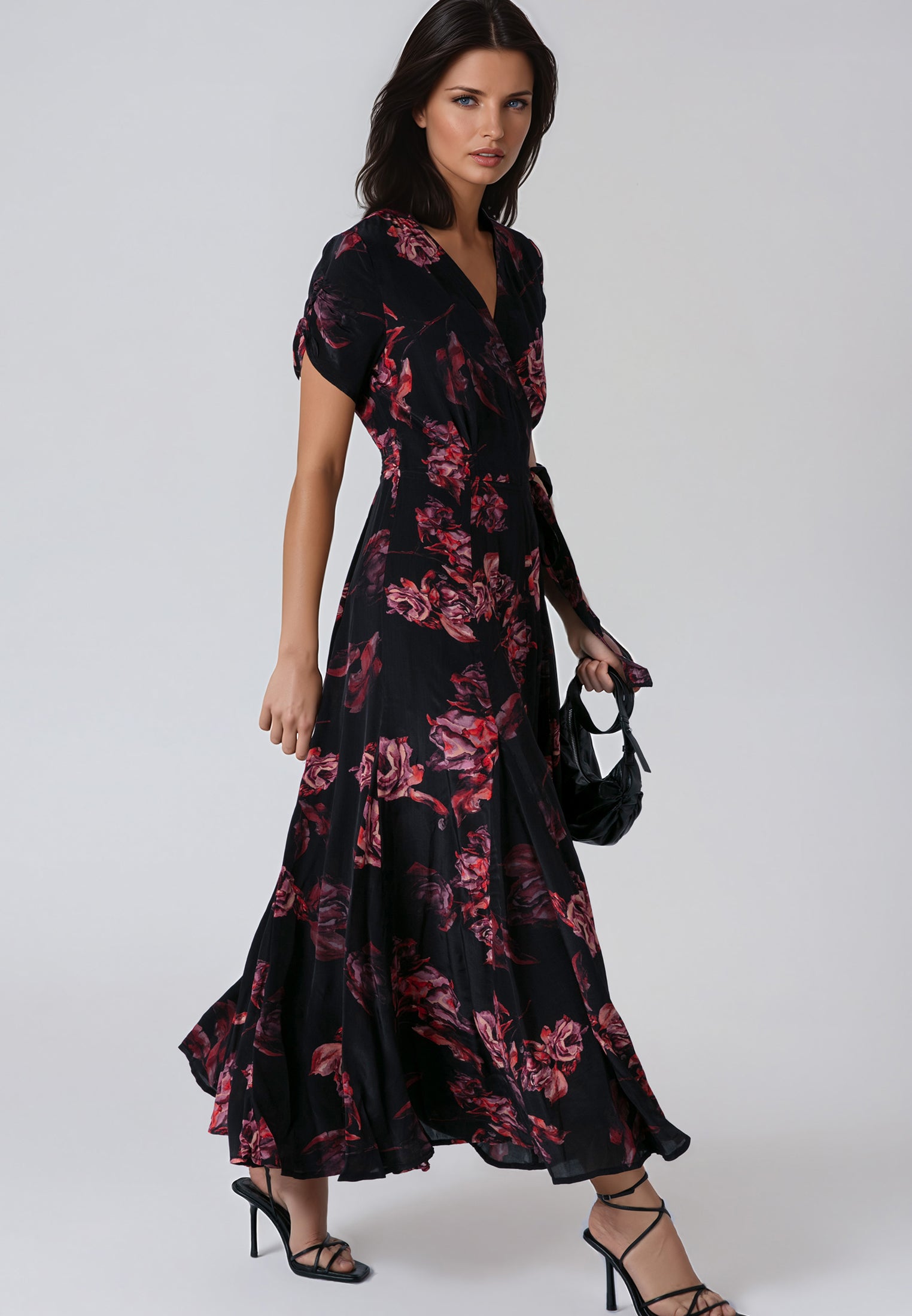FADE WRAP DRESS RED