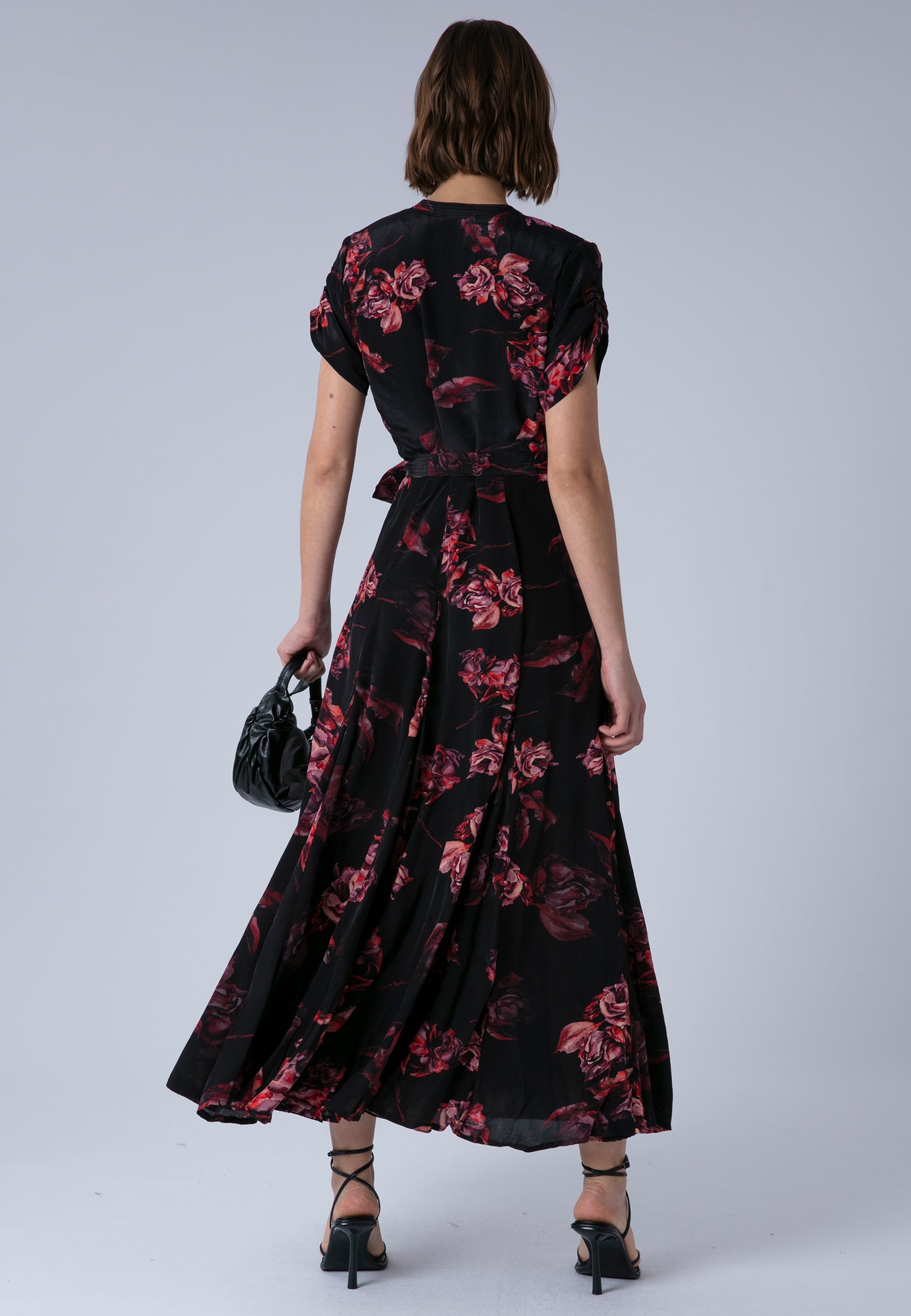 FADE WRAP DRESS RED
