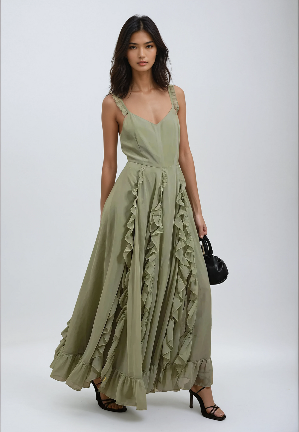 RELIGION Kate Apple Green Maxi Dress