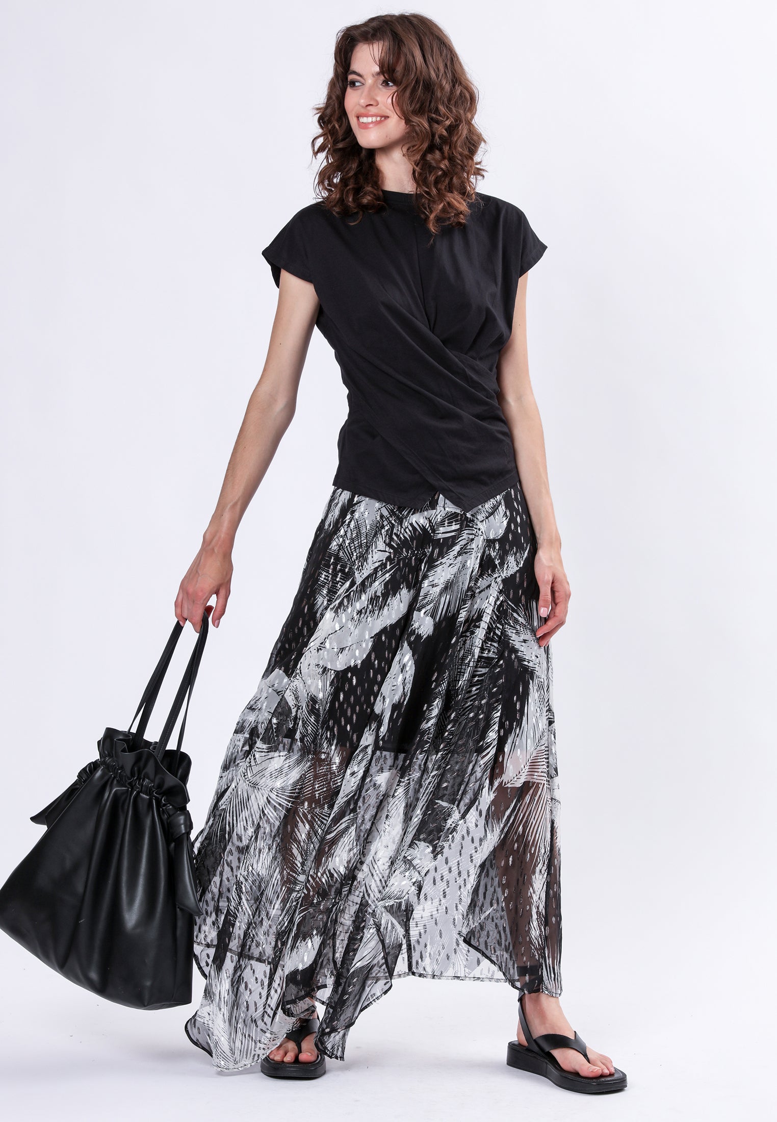 TANZANITE SKIRT PALM PRINT
