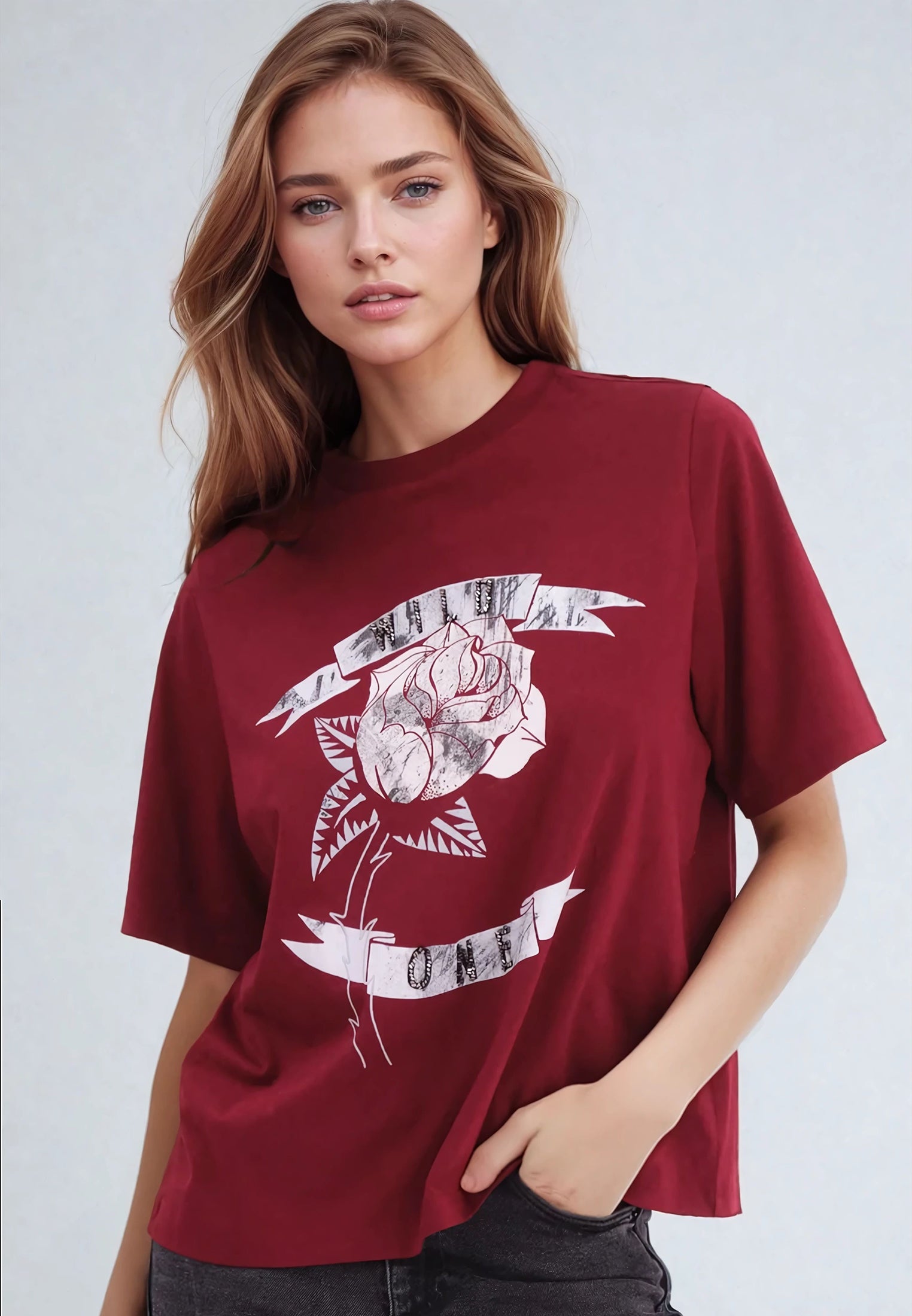 ELEGANCE T-SHIRT DARK RED