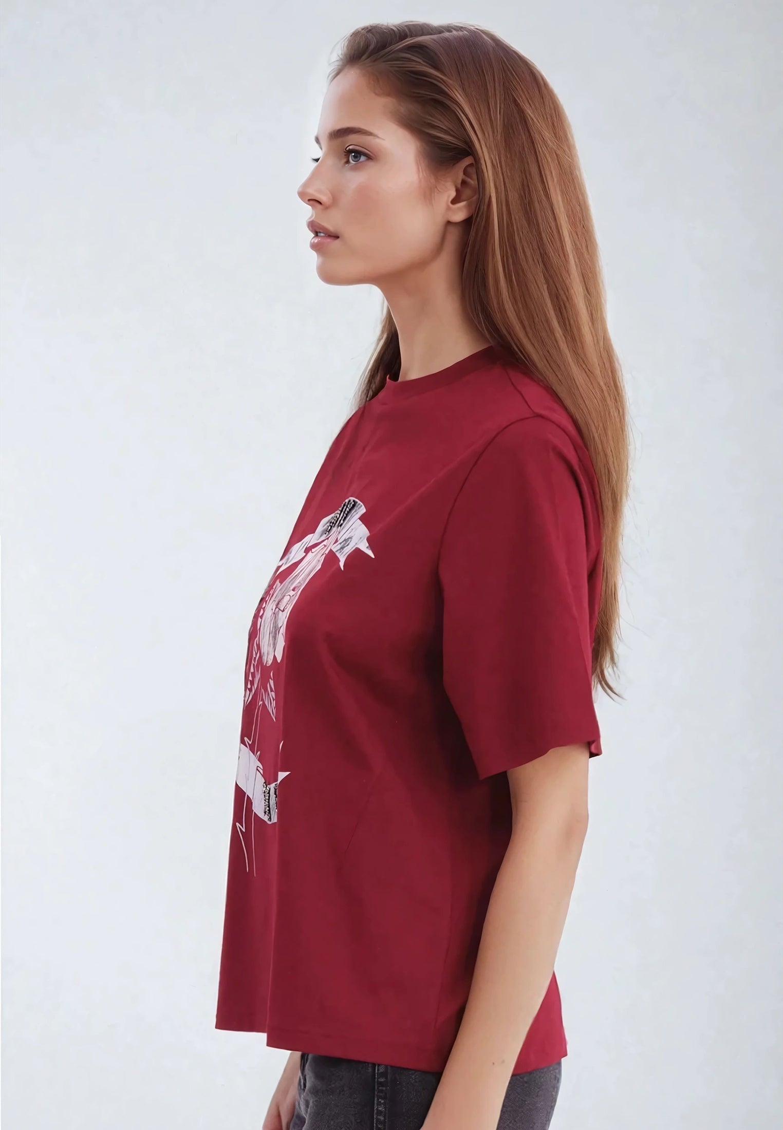 ELEGANCE T-SHIRT DARK RED