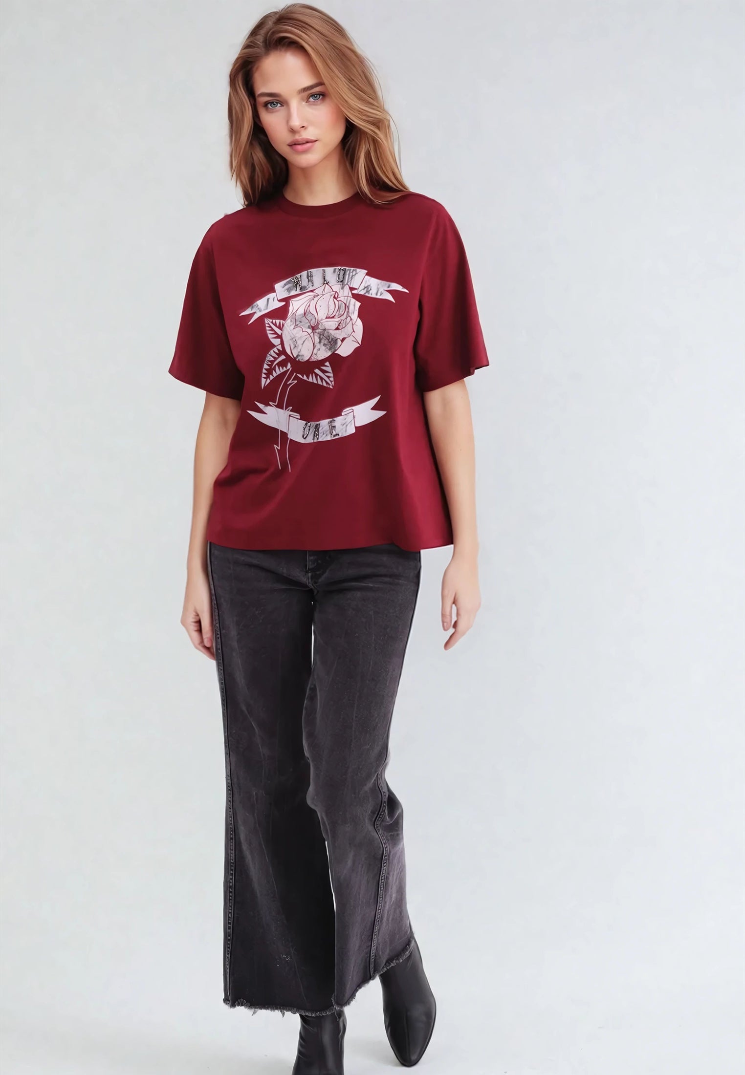 ELEGANCE T-SHIRT DARK RED