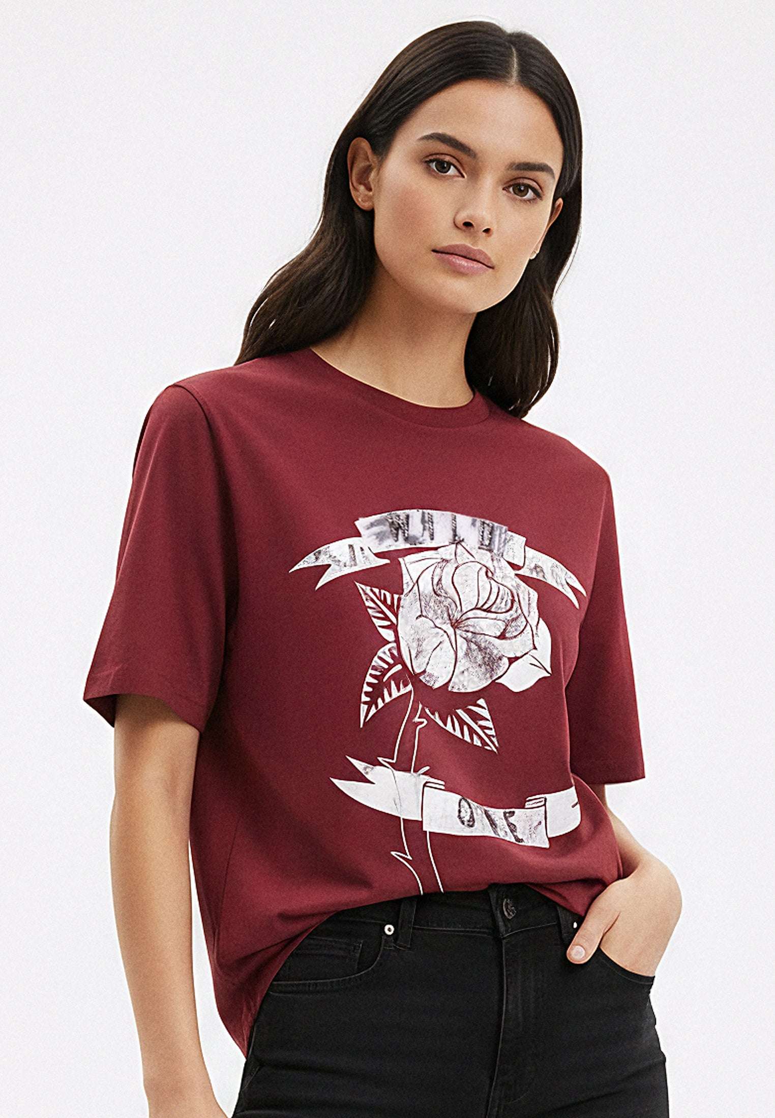 ELEGANCE T-SHIRT DARK RED