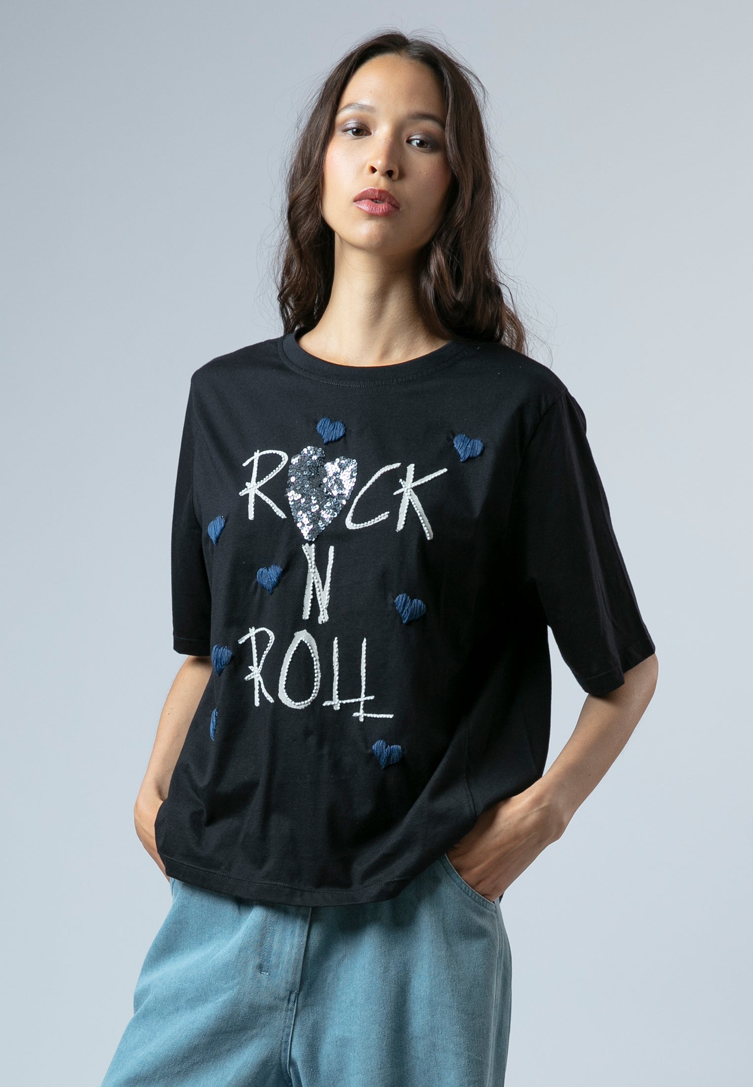 BELLA T-SHIRT ROCK N ROLL BLACK