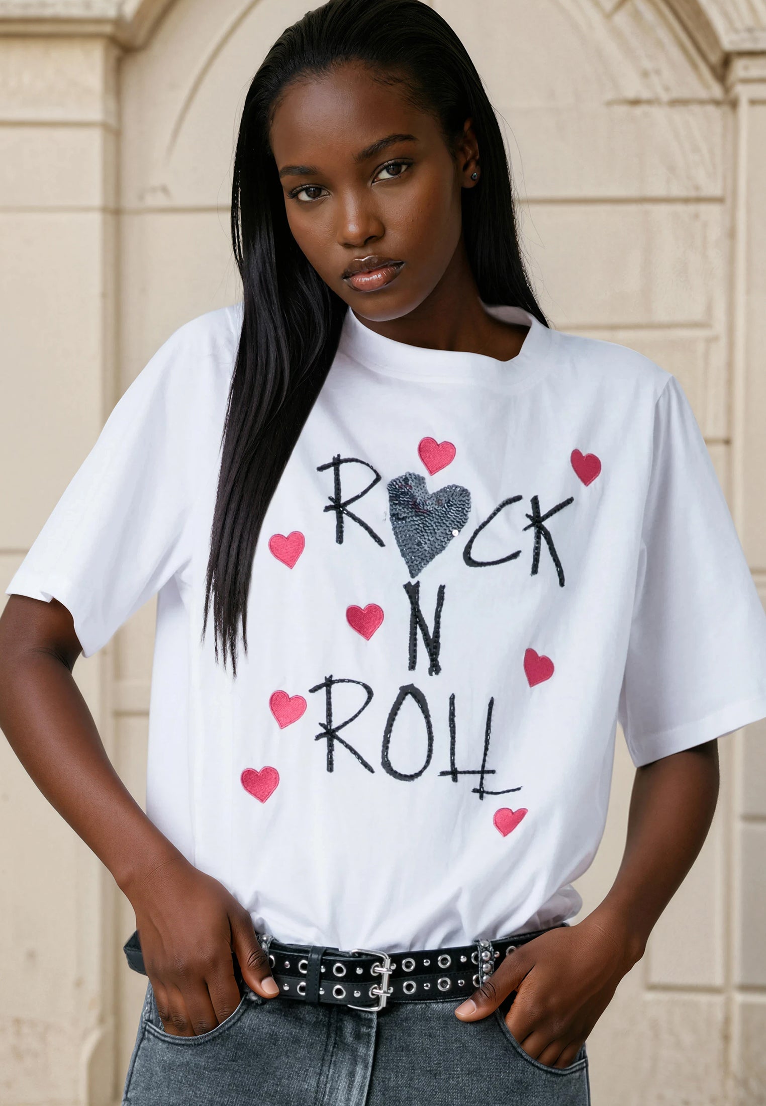 BELLA T-SHIRT ROCK N ROLL WHITE
