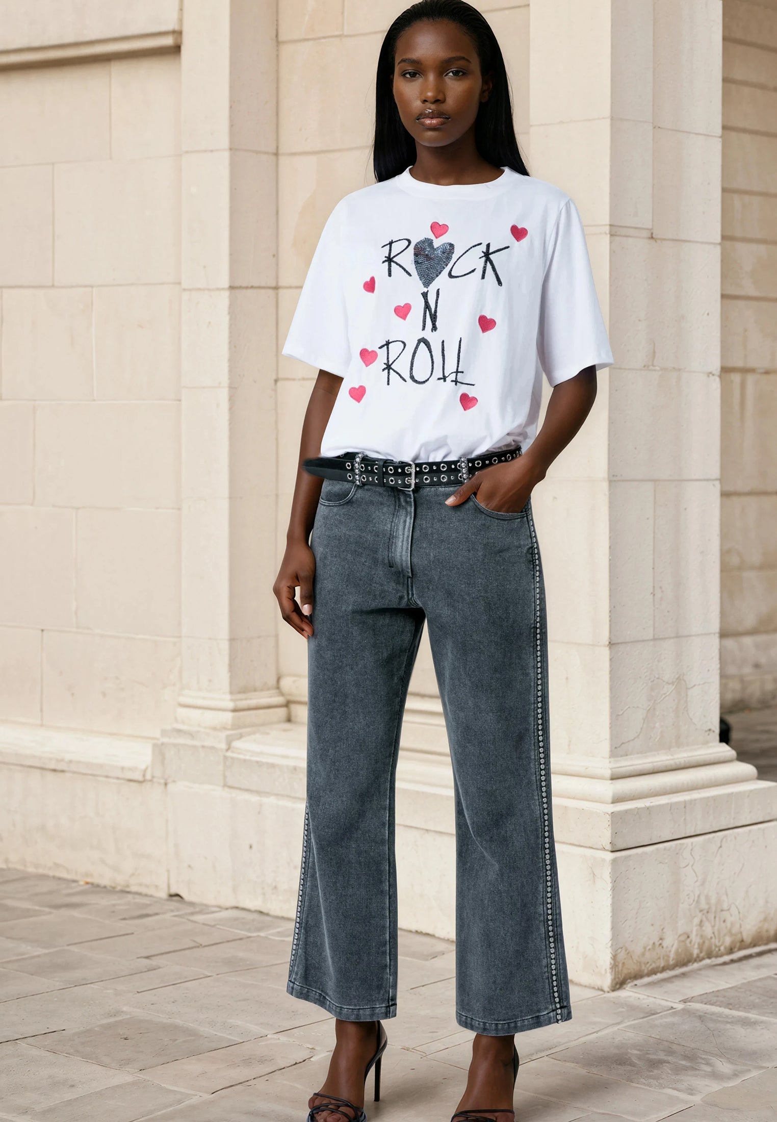 BELLA T-SHIRT ROCK N ROLL WHITE