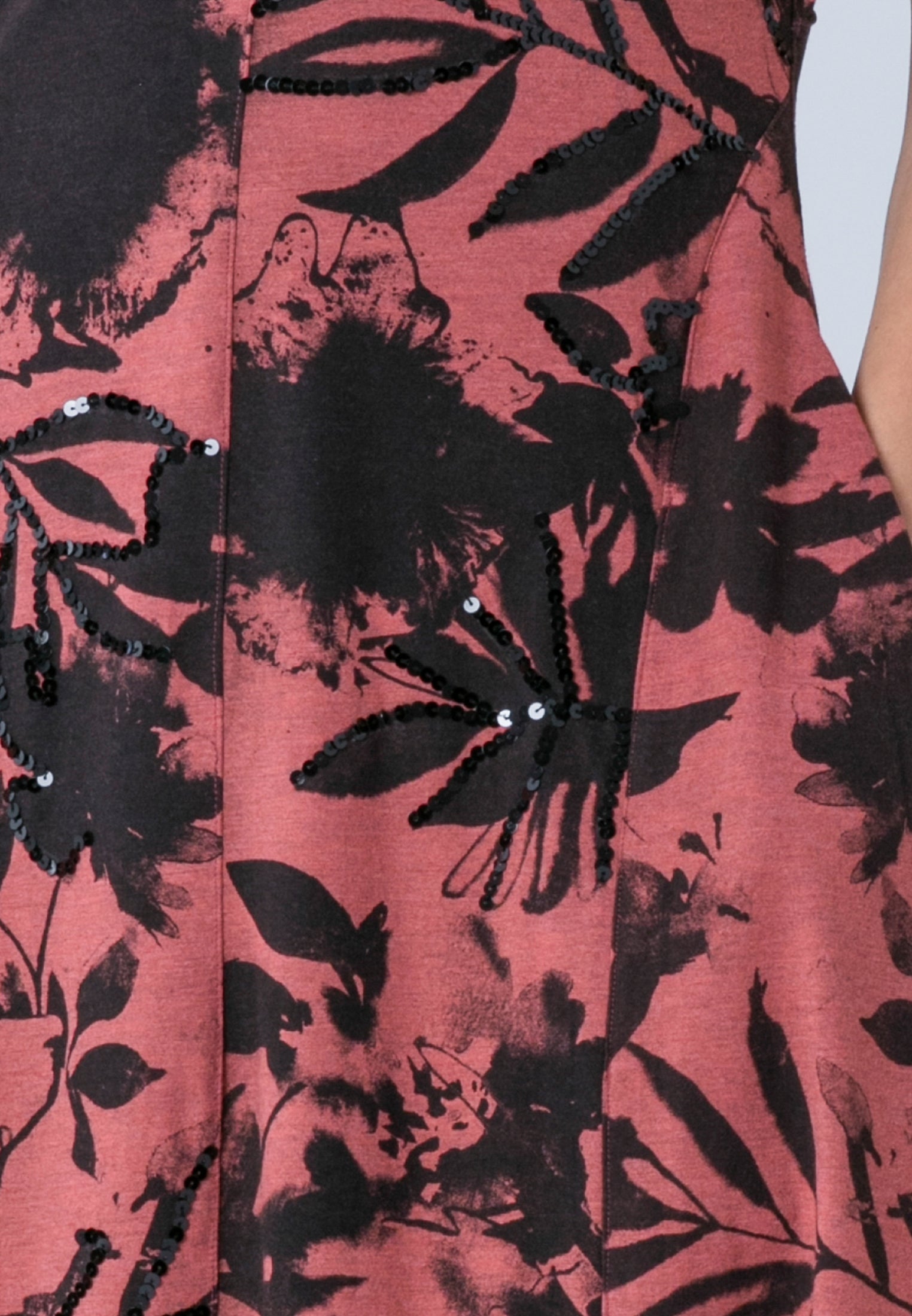 LIBBY BEADED DRESS BURNT CORAL