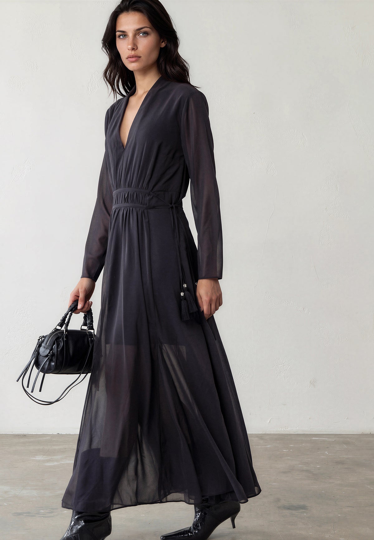 ALFA MAXI DRESS JET BLACK