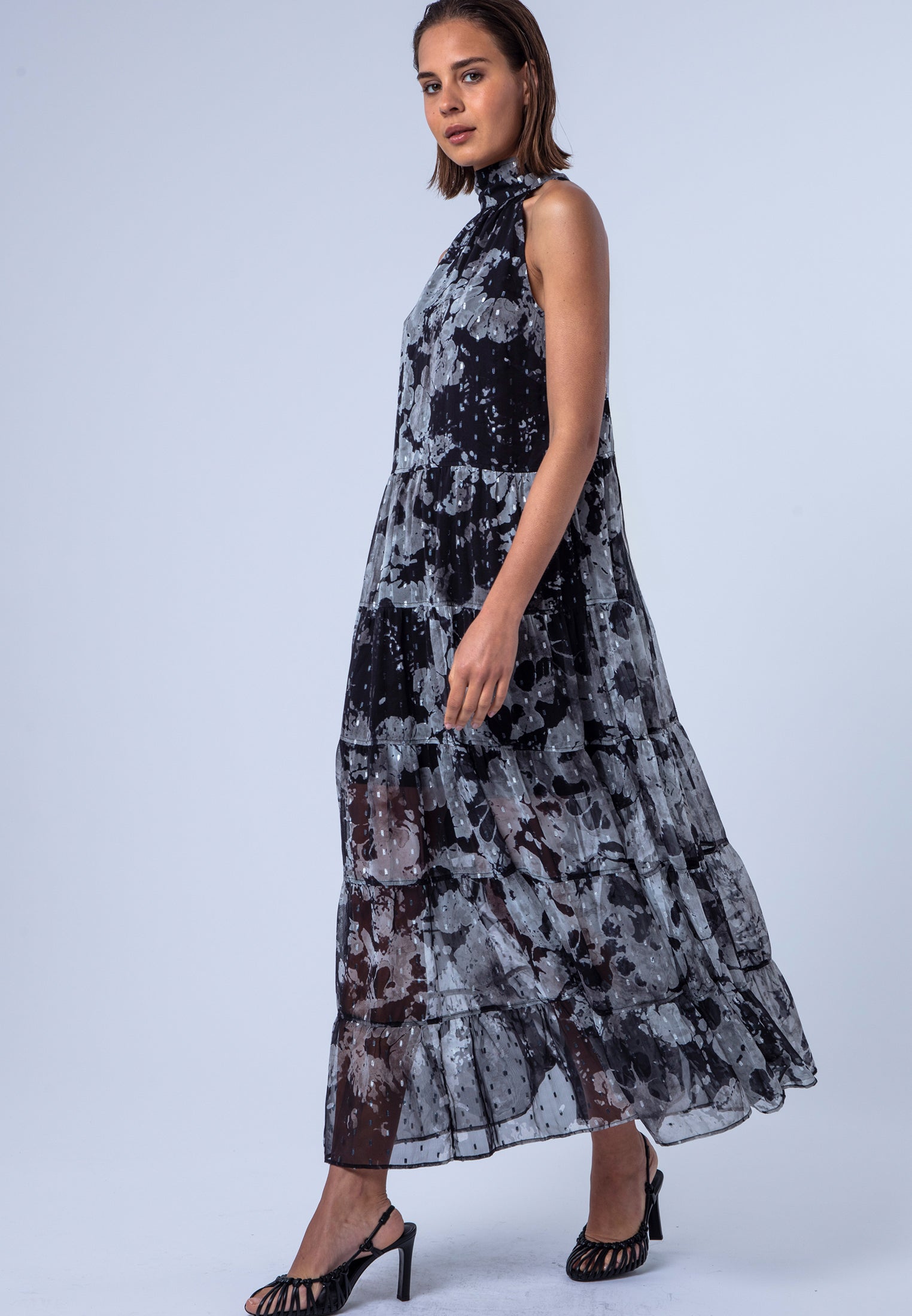 CITRINE MAXI DRESS JET BLACK & WHITE