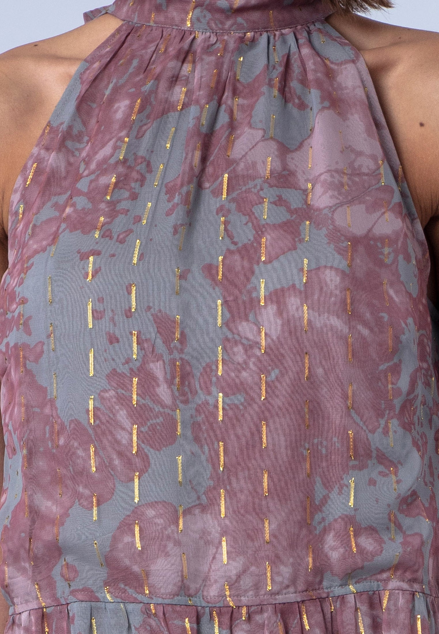 CITRINE MAXI DRESS PINK & GREY
