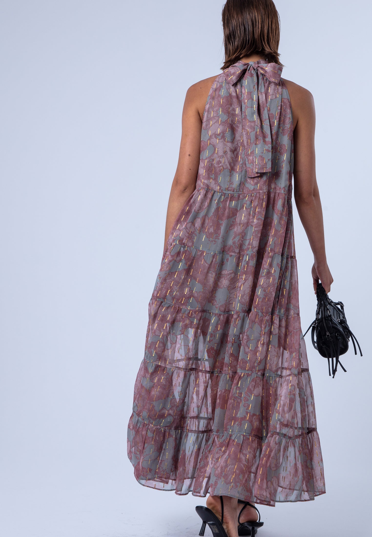 CITRINE MAXI DRESS PINK & GREY