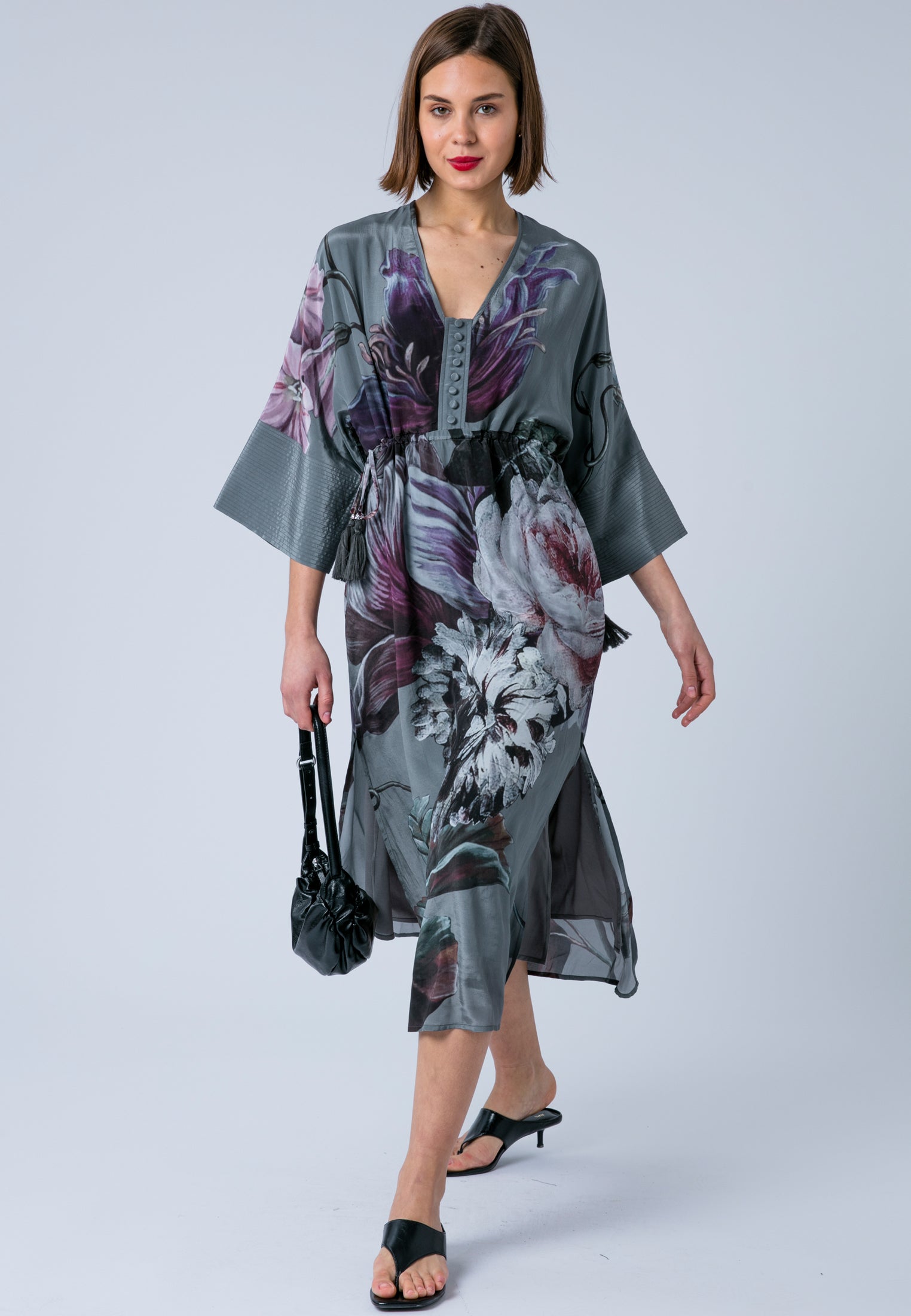 DENISE TUNIC FLORAL TAUPE