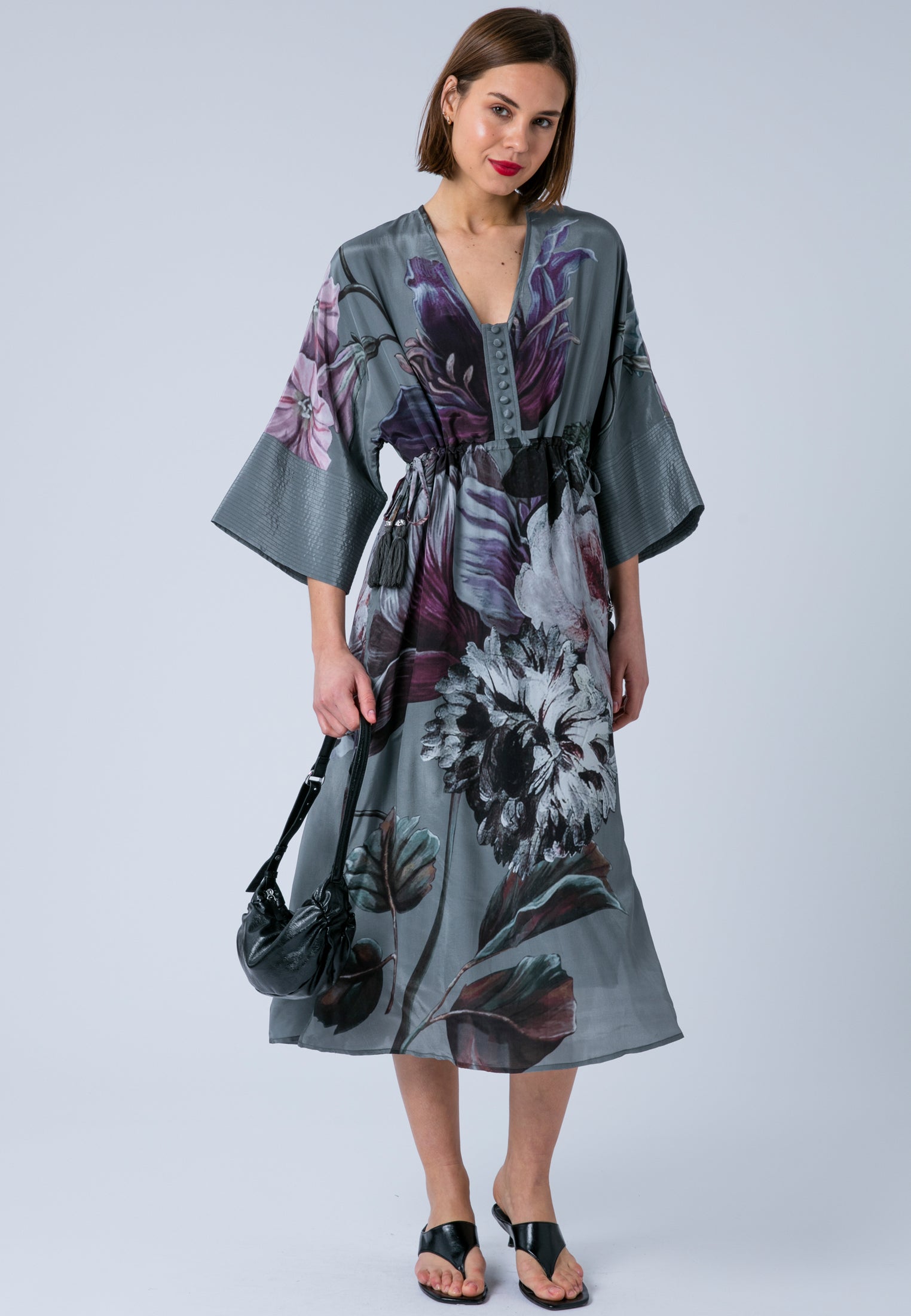 DENISE TUNIC FLORAL TAUPE