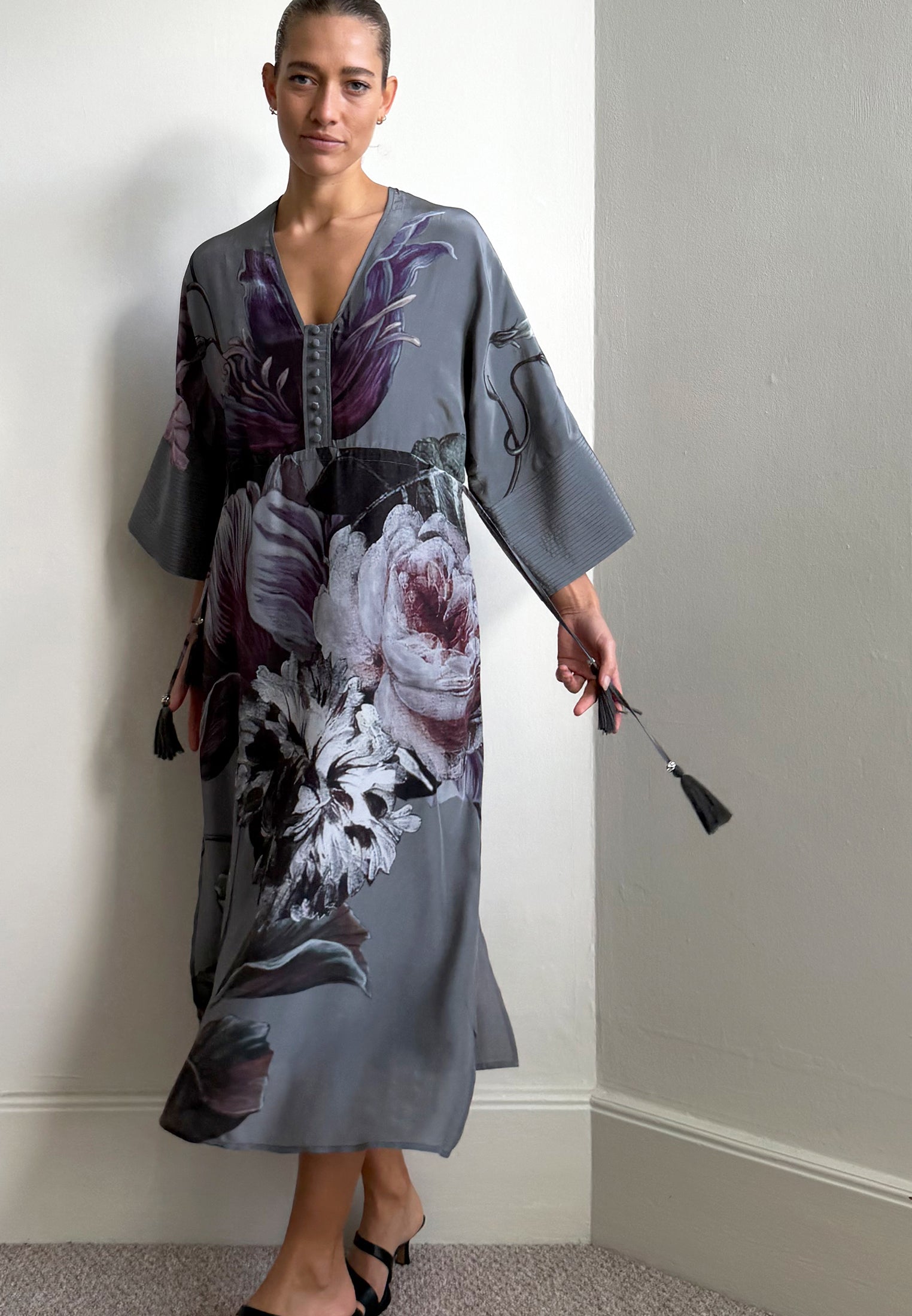 DENISE TUNIC FLORAL TAUPE
