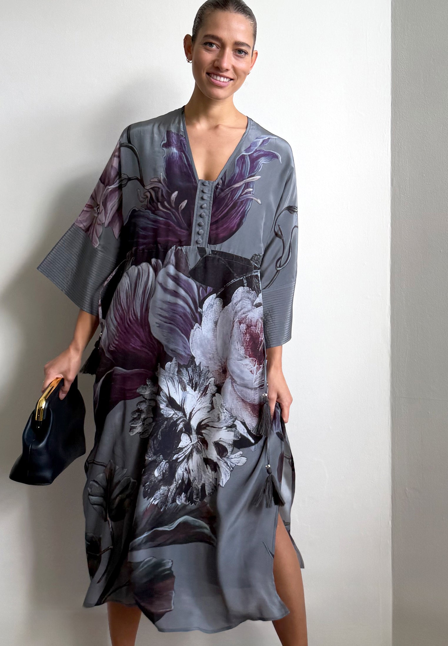 DENISE TUNIC FLORAL TAUPE