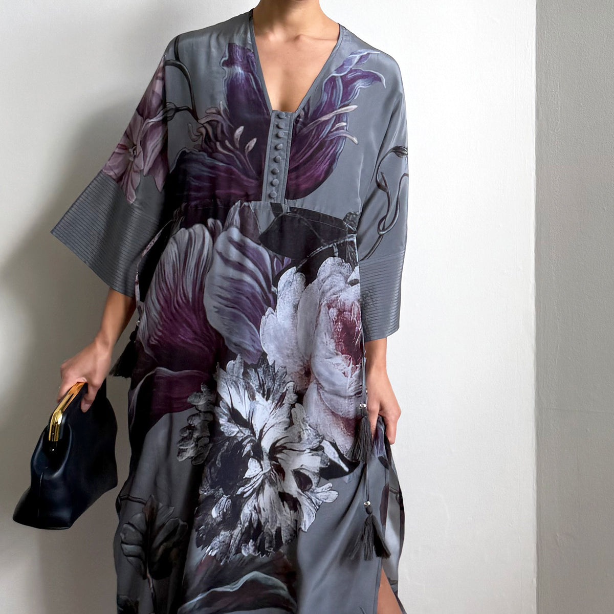 RELIGION Floral Taupe Print Denise Tunic Dress