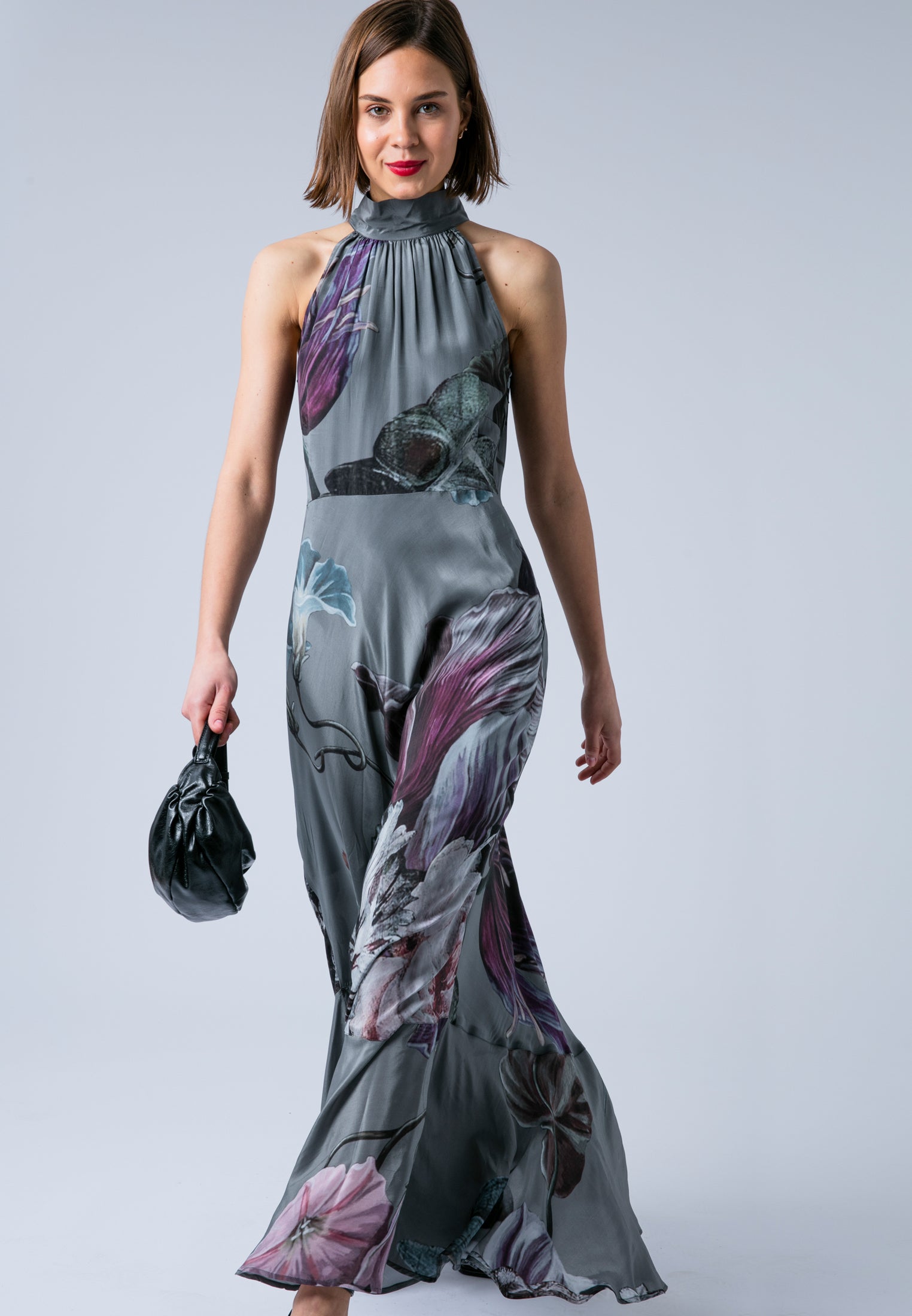 DENISE MAXI DRESS FLORAL TAUPE