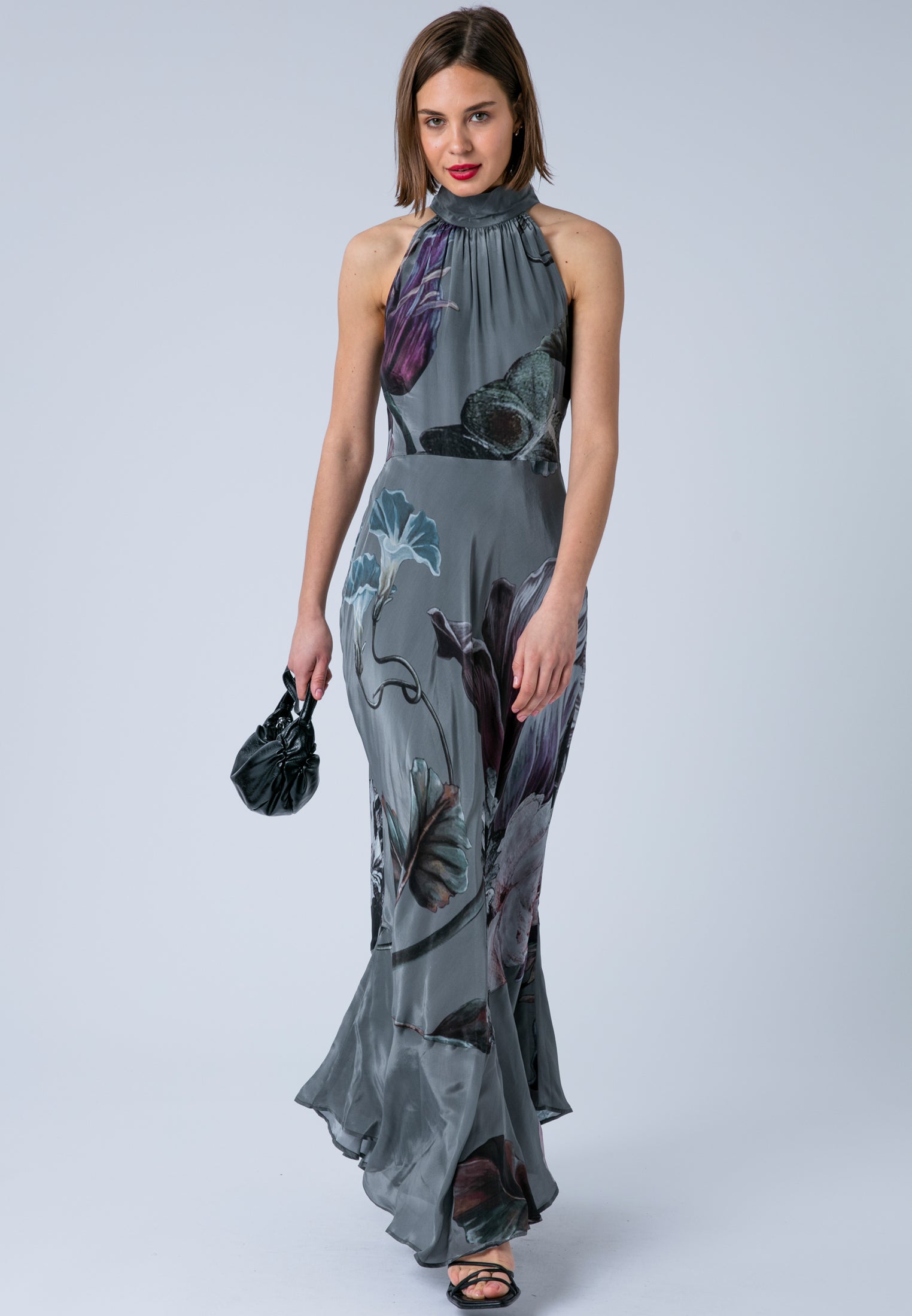 DENISE MAXI DRESS FLORAL TAUPE