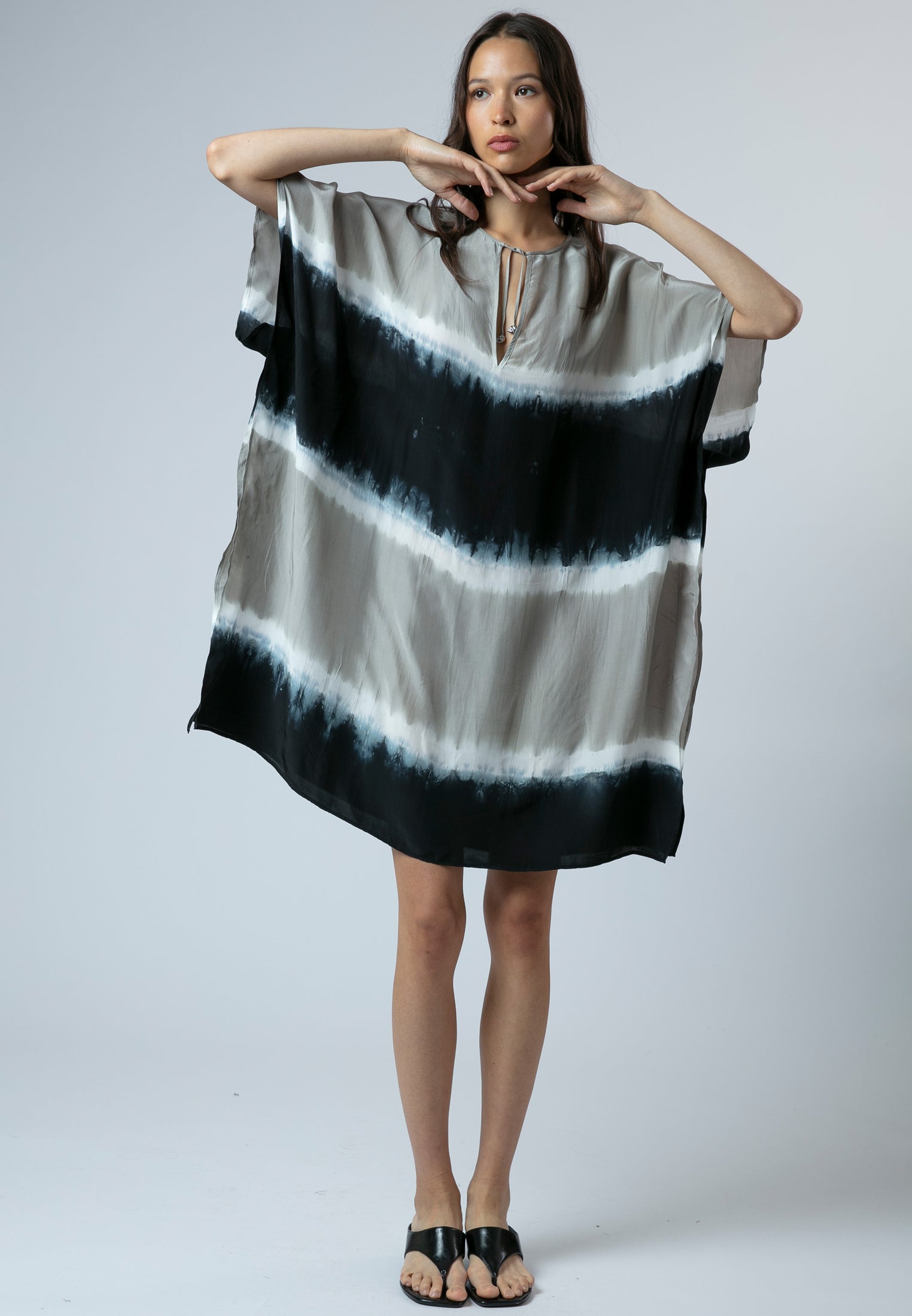 ELLA KAFTAN BLACK & GREY & WHITE