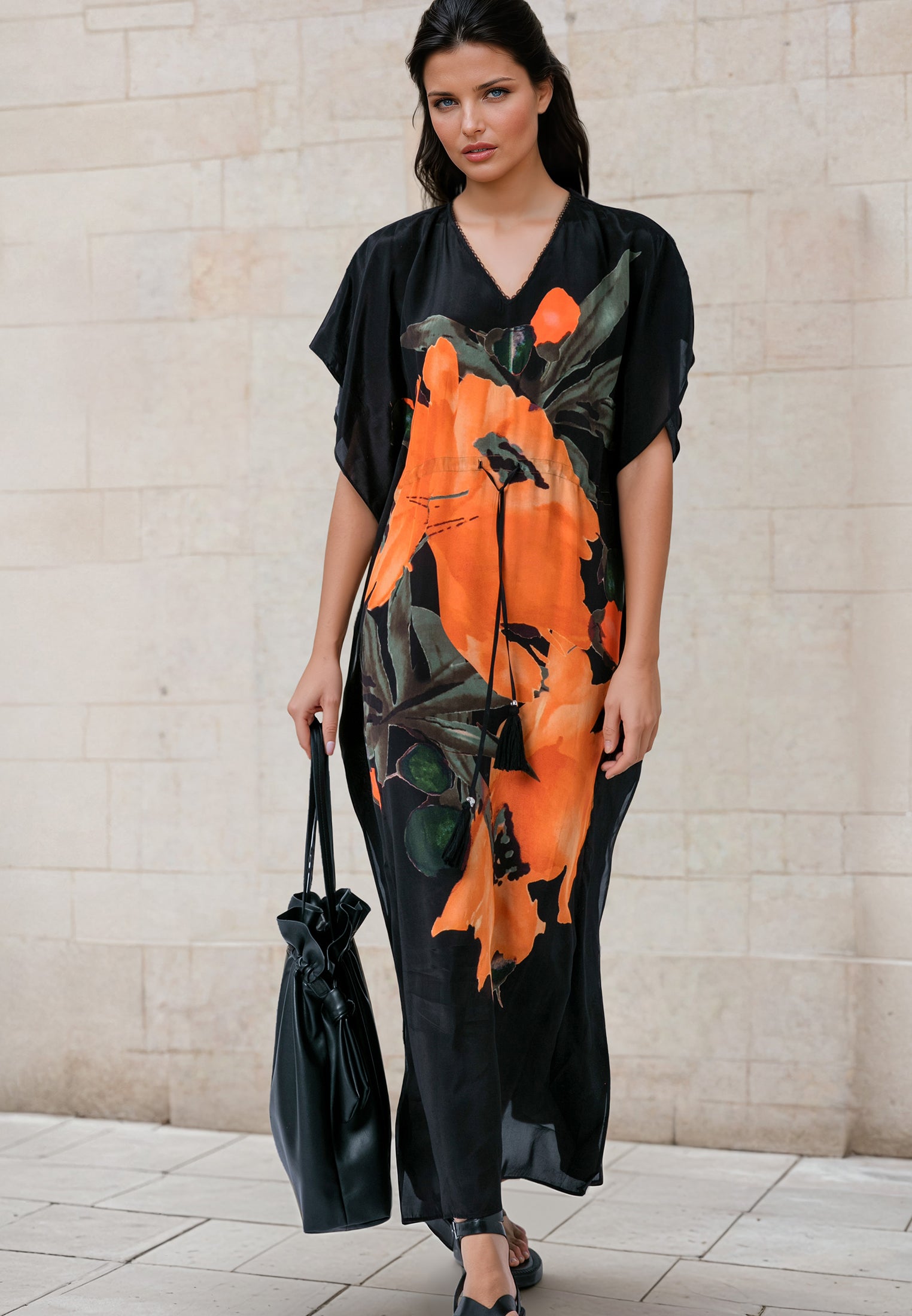 ELINA KAFTAN PRIME ORANGE FLOWER
