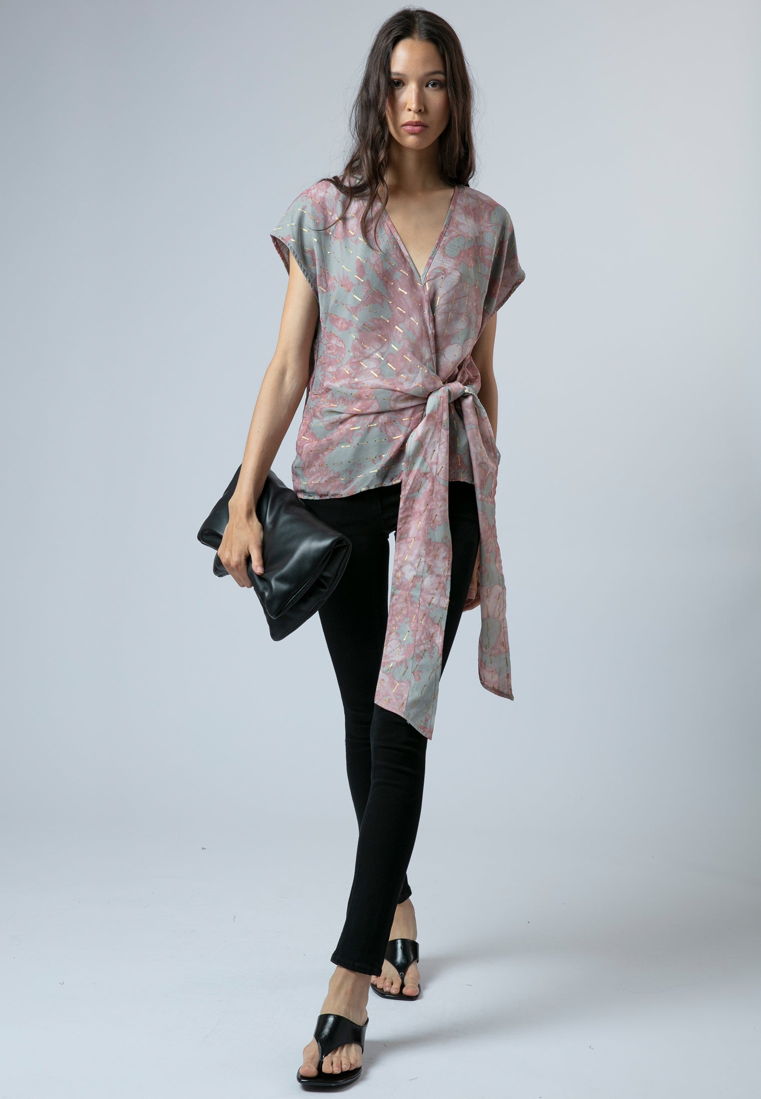 ELINE TOP PINK & GREY