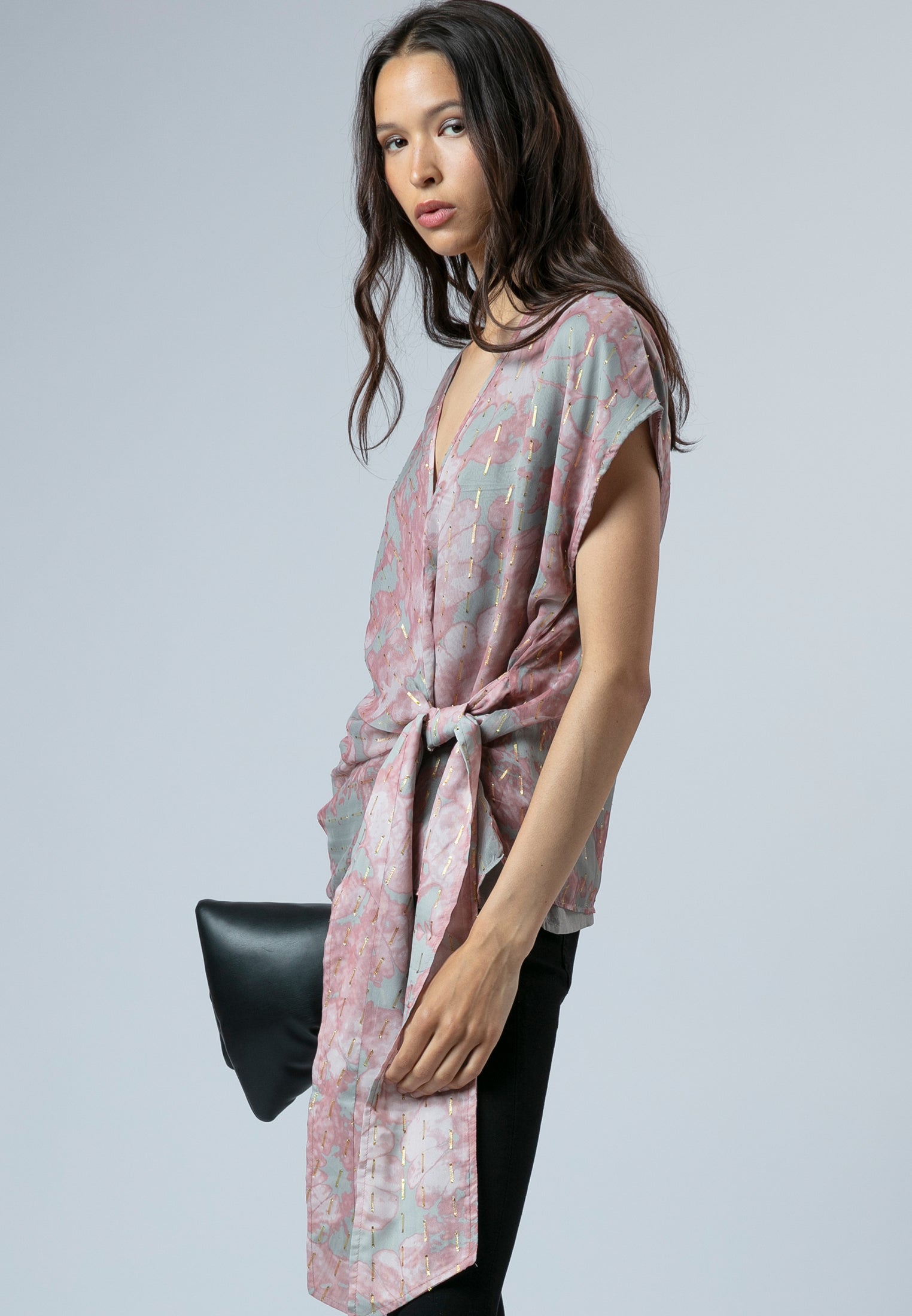 ELINE TOP PINK & GREY