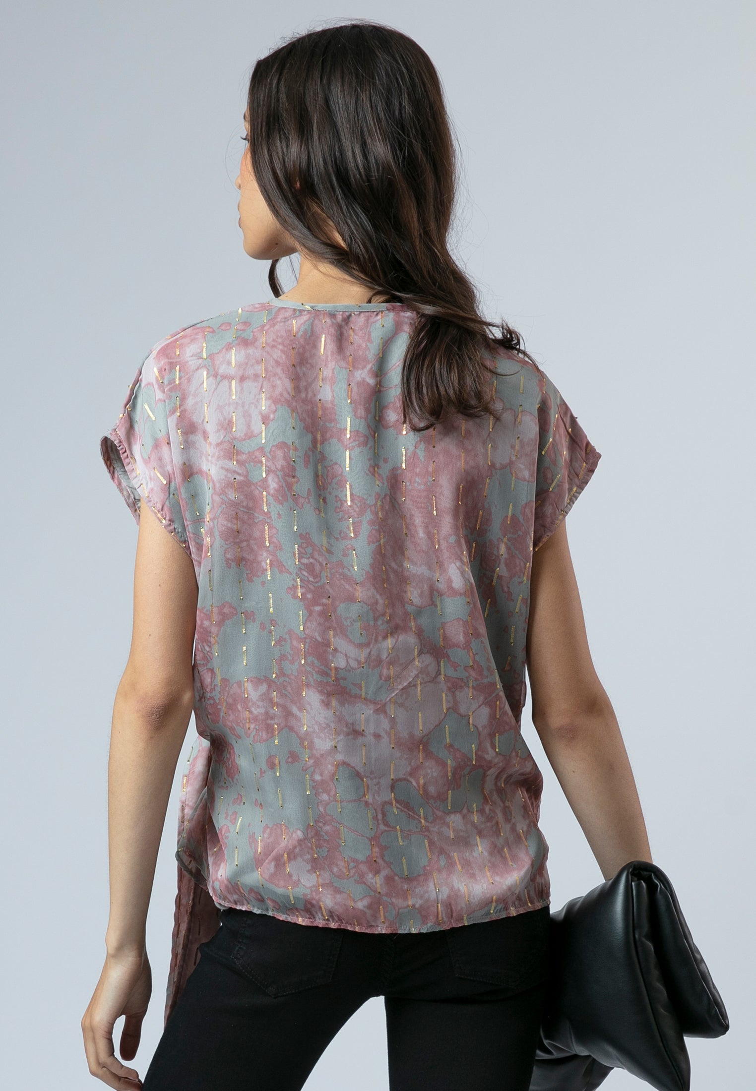 ELINE TOP PINK & GREY