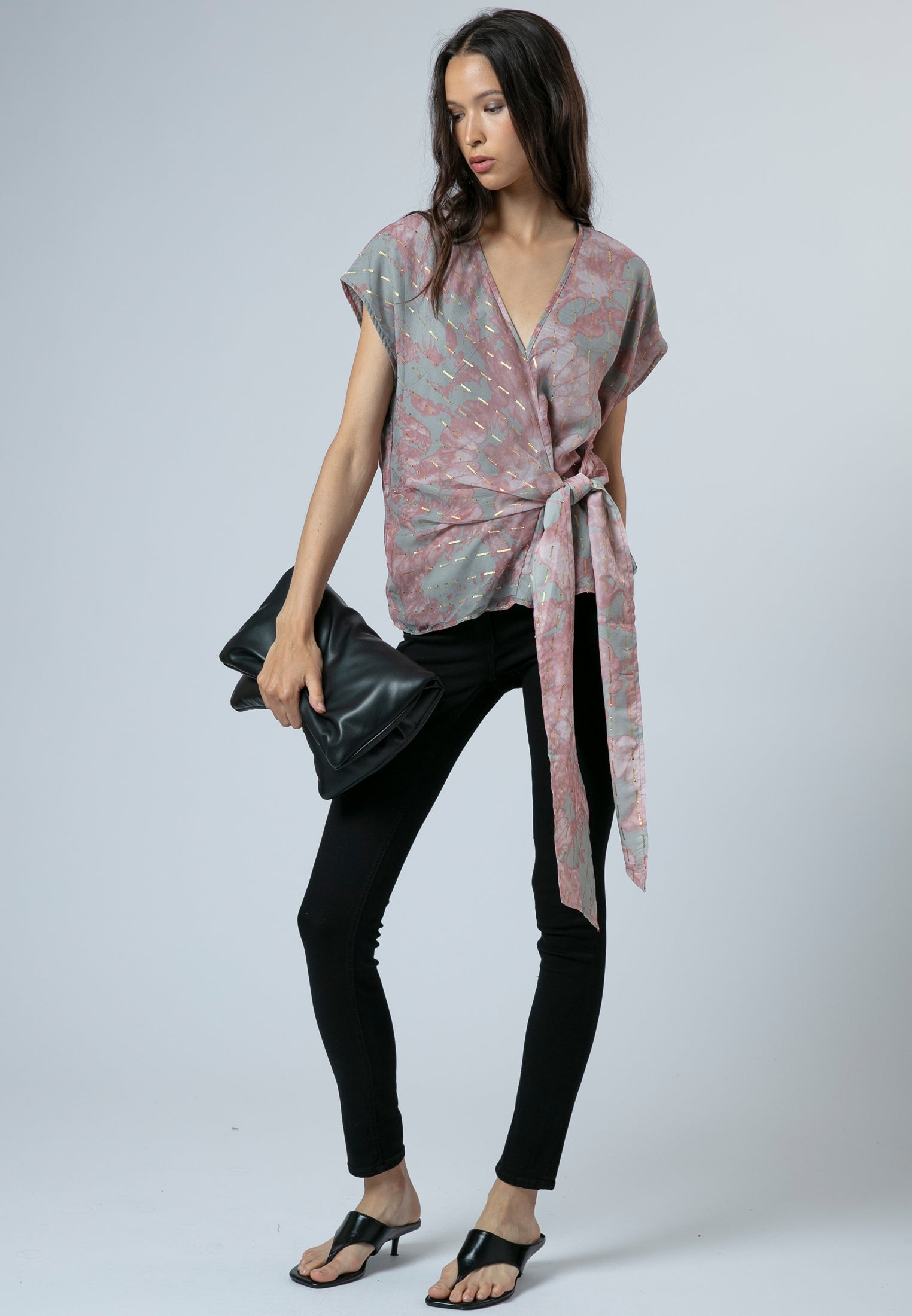 ELINE TOP PINK & GREY