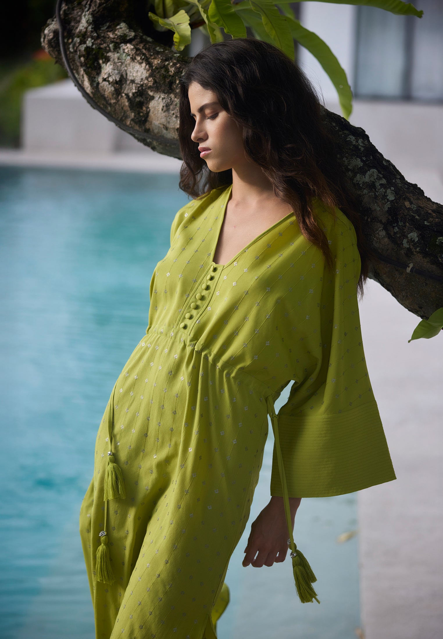 HELENA KAFTAN LIME GREEN