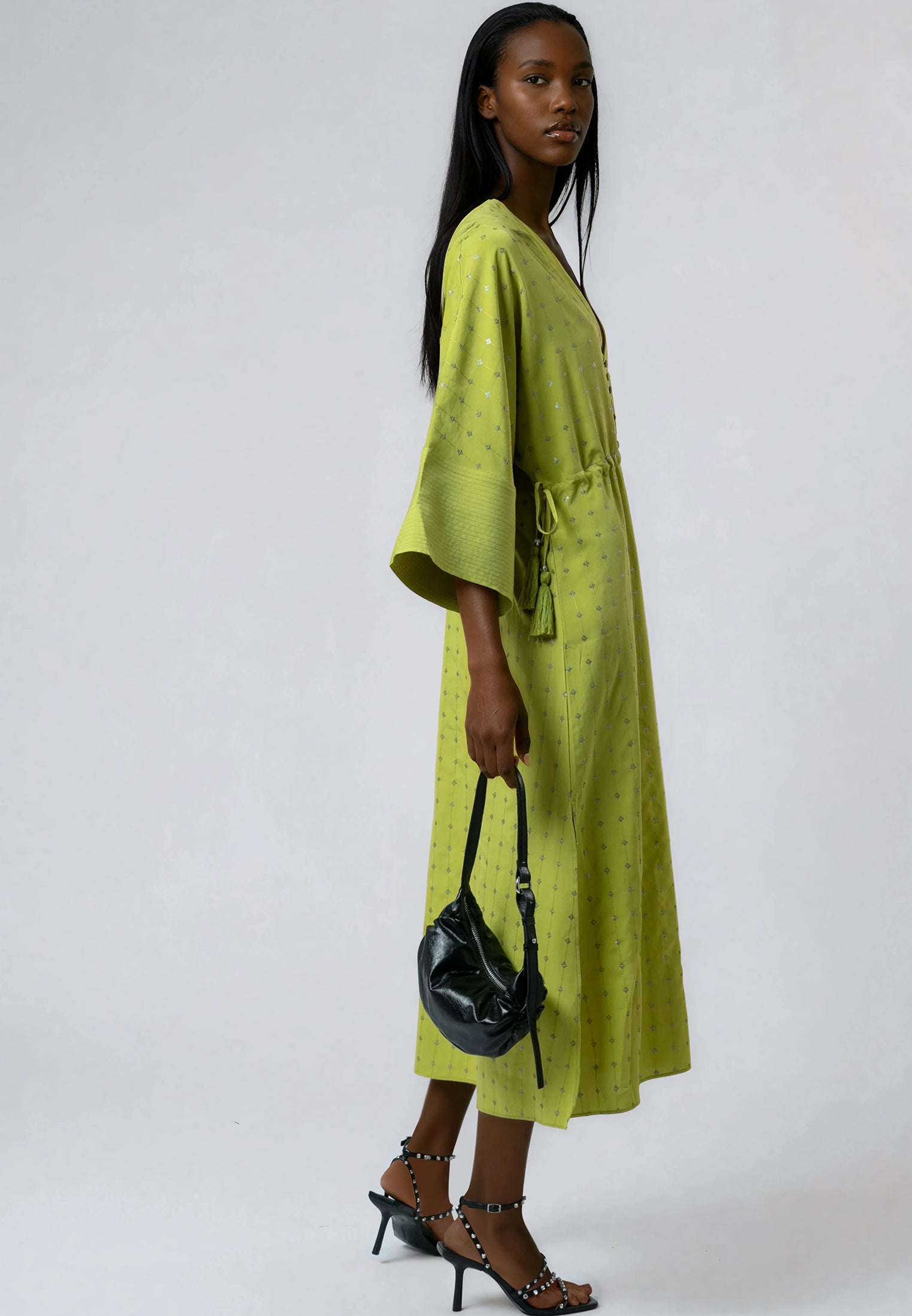 RELIGION Lime Green Sequin Dress Helena Kaftan RELIGION Lime Green Sequin Dress Helena Kaftan
