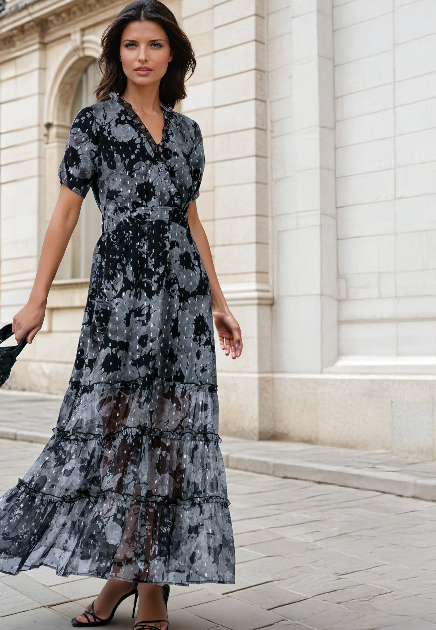 JESSIE MAXI DRESS BLACK & WHITE