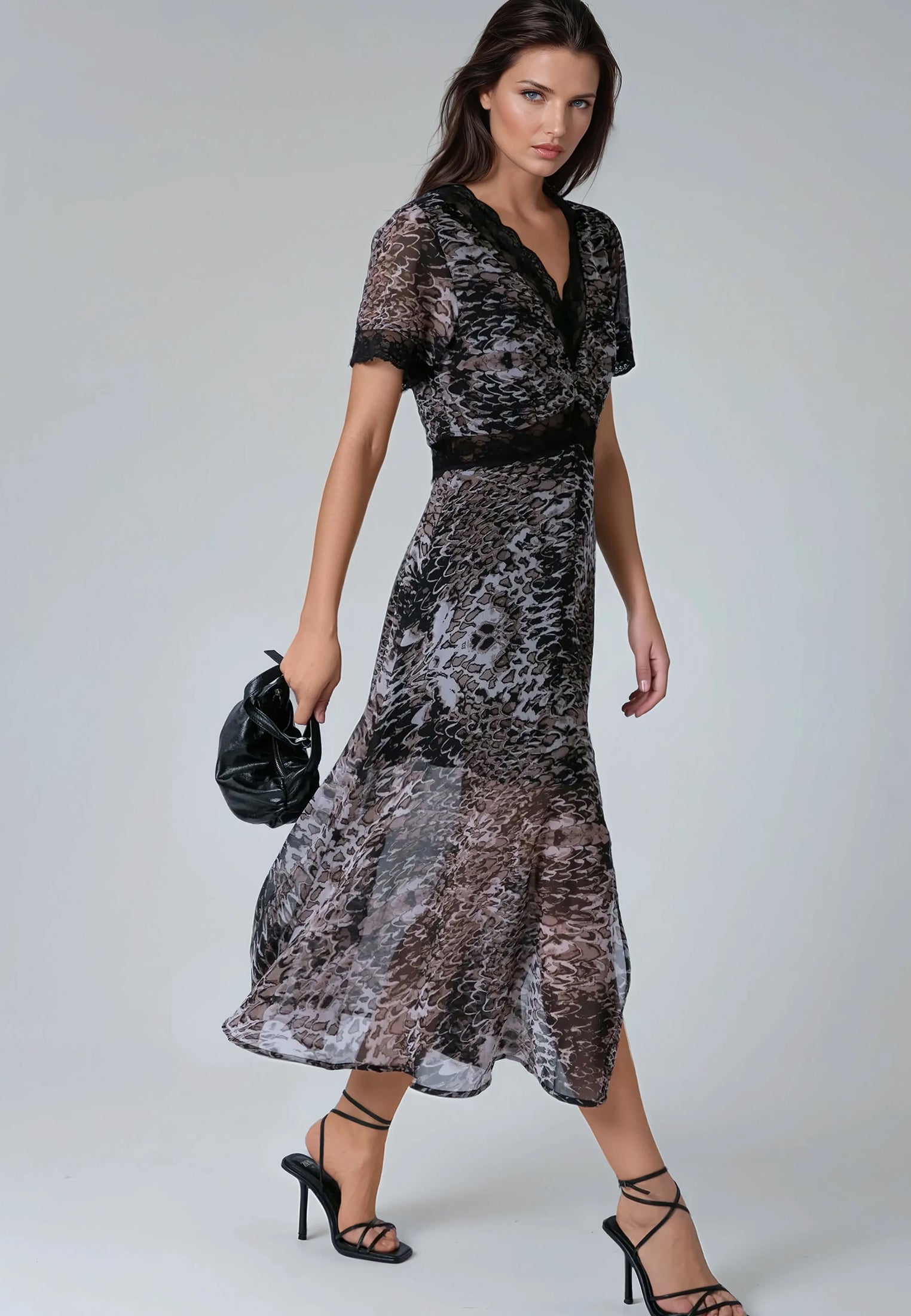 MILLIE MAXI DRESS ADDER BROWN