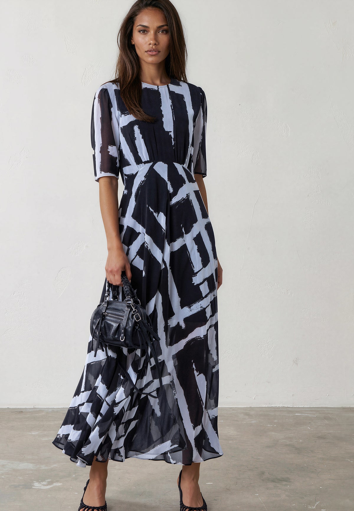 SIENNA MAXI DRESS SELVAGE BLACK