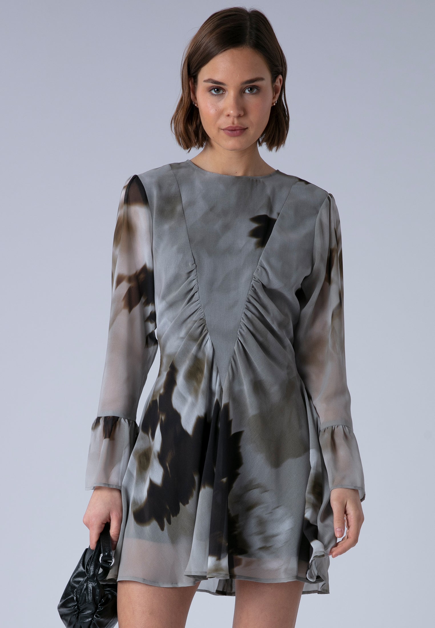 CORINNE SHORT DRESS BLUR SEPIA