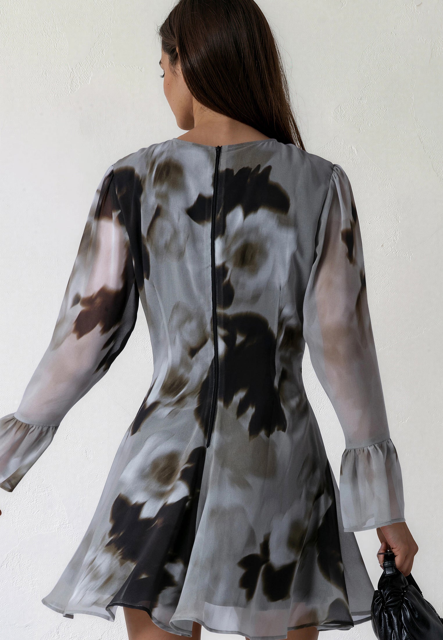 CORINNE SHORT DRESS BLUR SEPIA