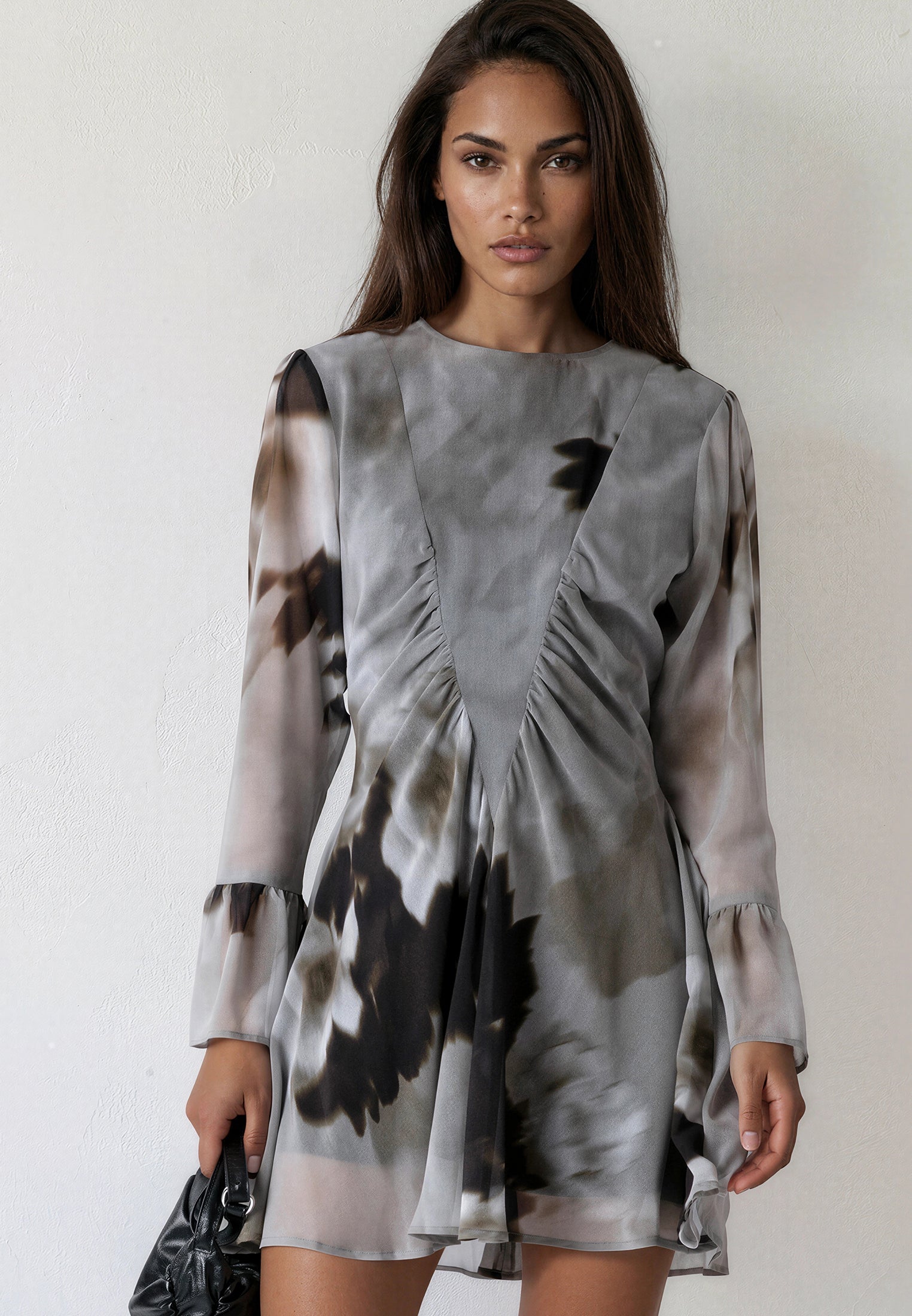 CORINNE SHORT DRESS BLUR SEPIA