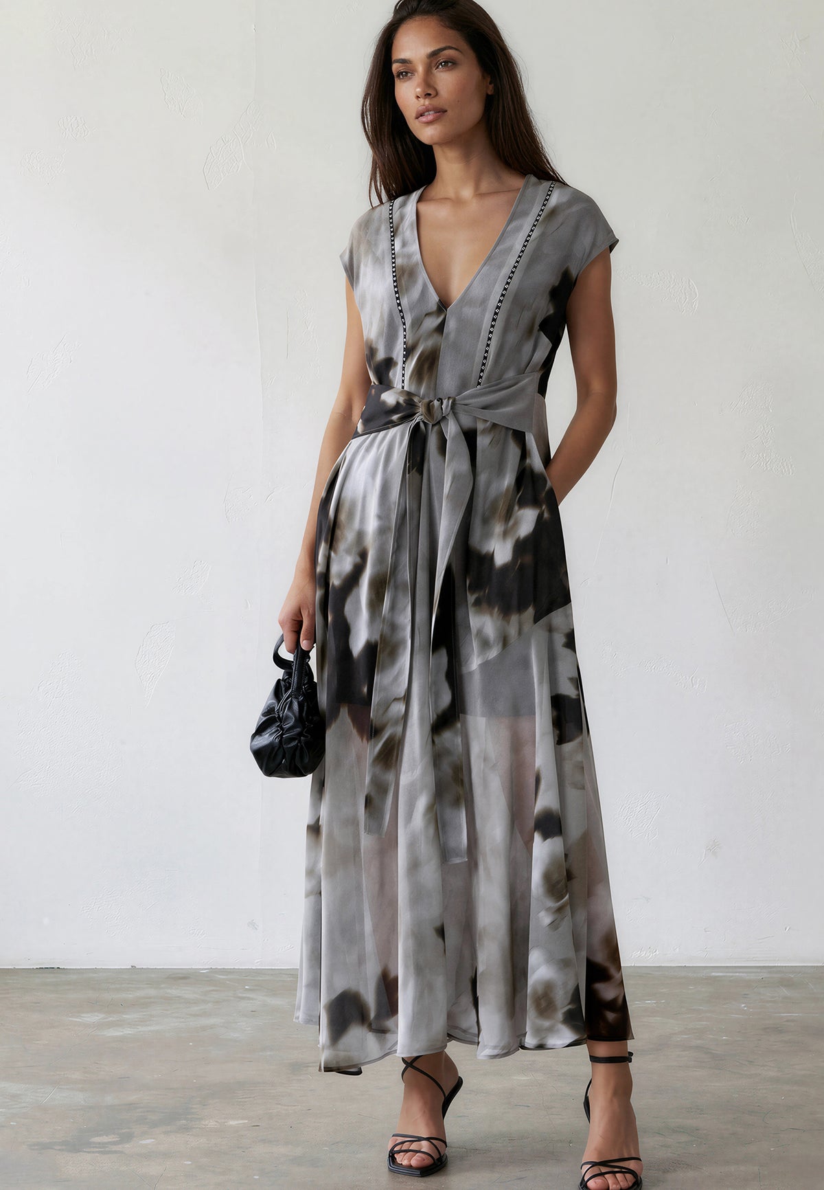 LILIAN MAXI DRESS BLUR SEPIA