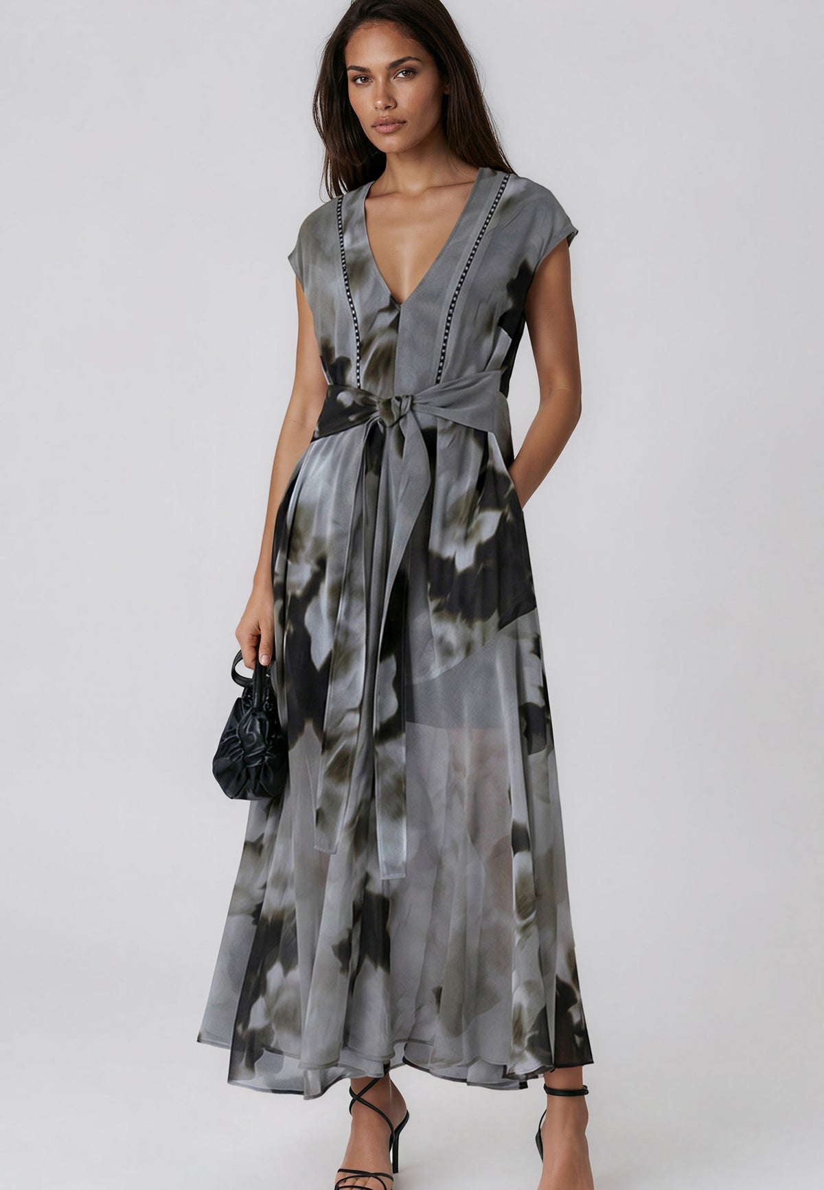 LILIAN MAXI DRESS BLUR SEPIA