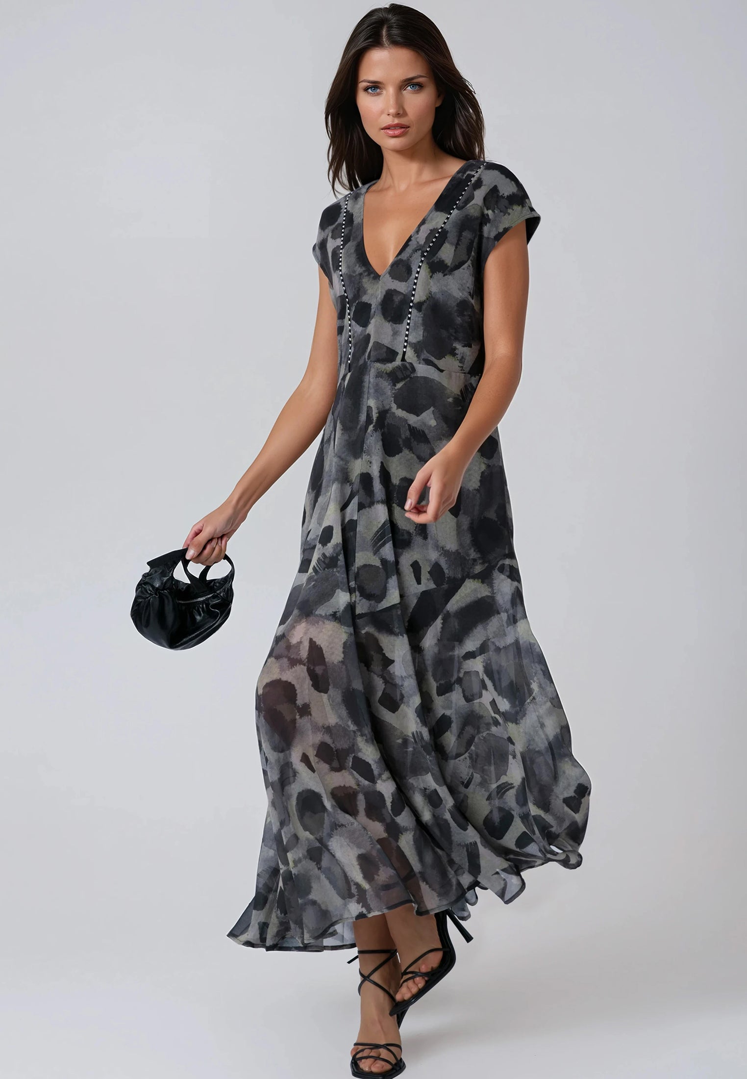 LILIAN MAXI DRESS TERRAZZO YELLOW